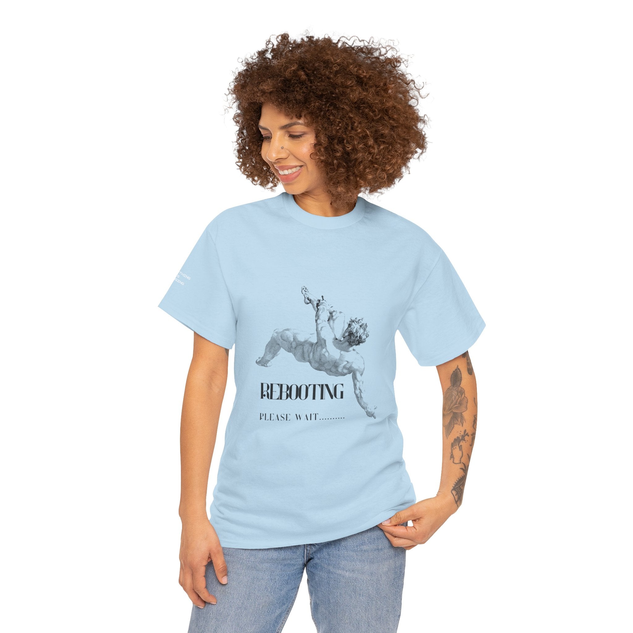 Rebooting Please Wait...  Artistic Unisex Heavy Cotton Tee - Perfect for Casual Wear, Unique Gift, Birthday, or Art Lovers