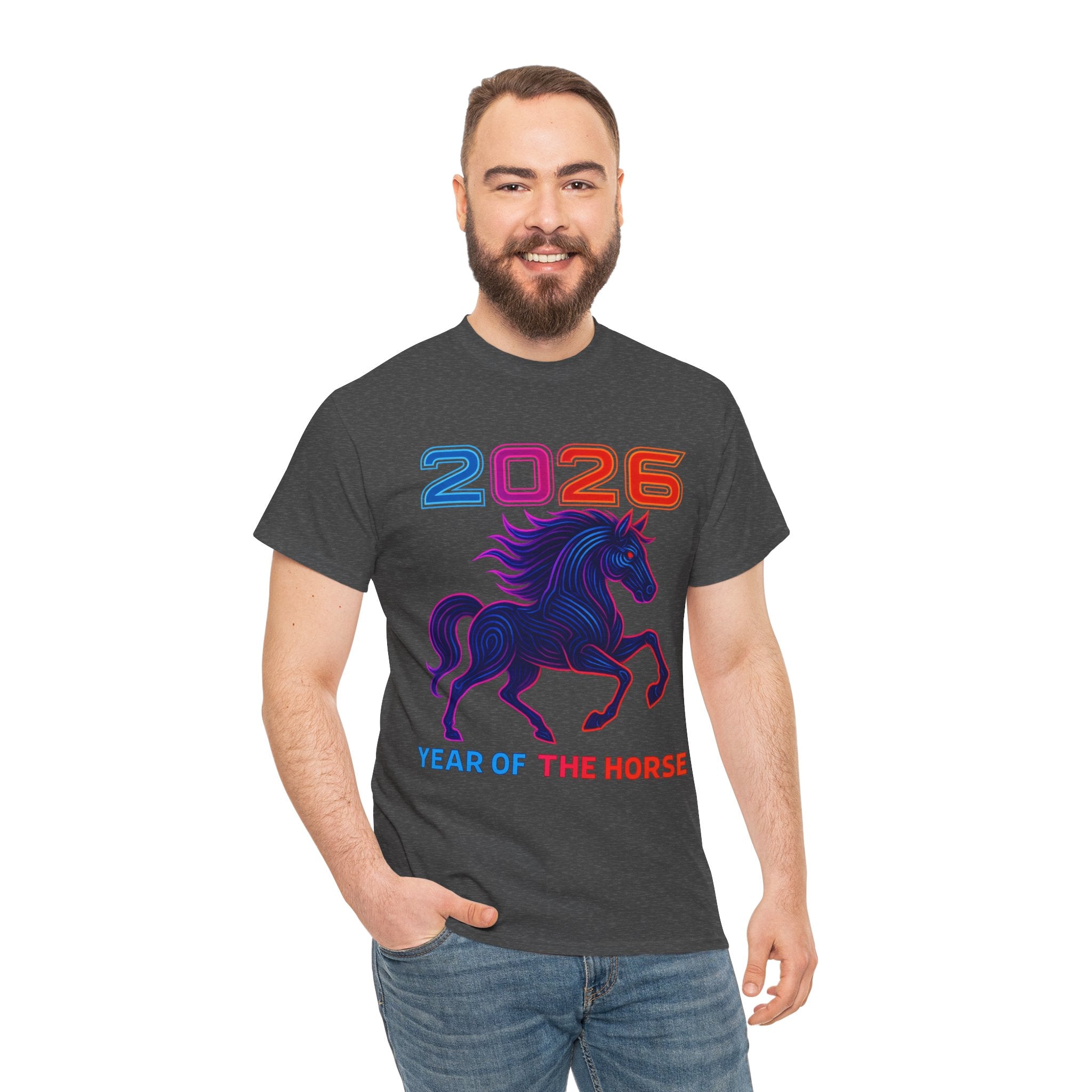2026 Year of the Horse T-Shirt | Neon Stallion Graphic Tee
