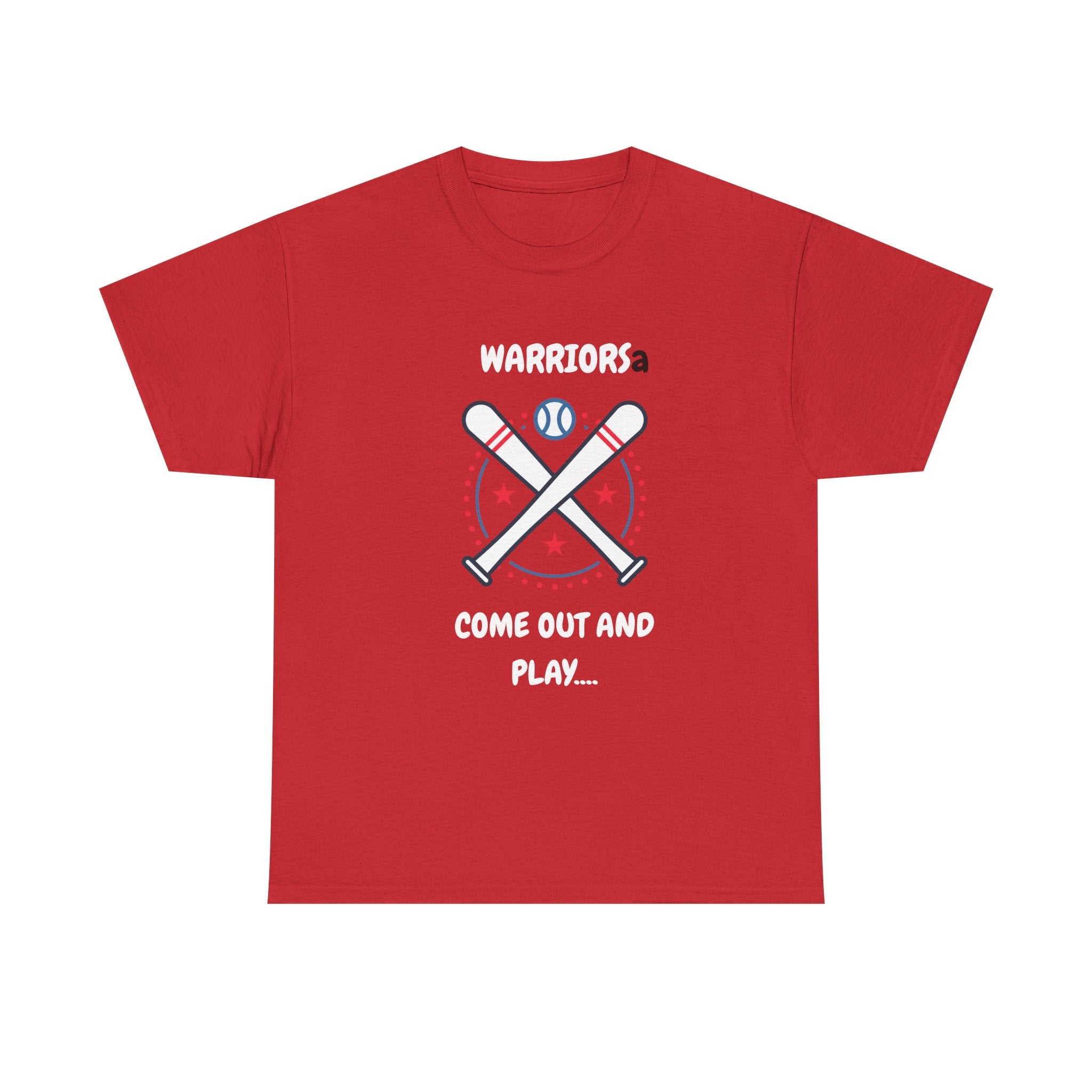 Warriors crossed baseball bats Come Out And Play T-Shirt | Baseball Team Tee