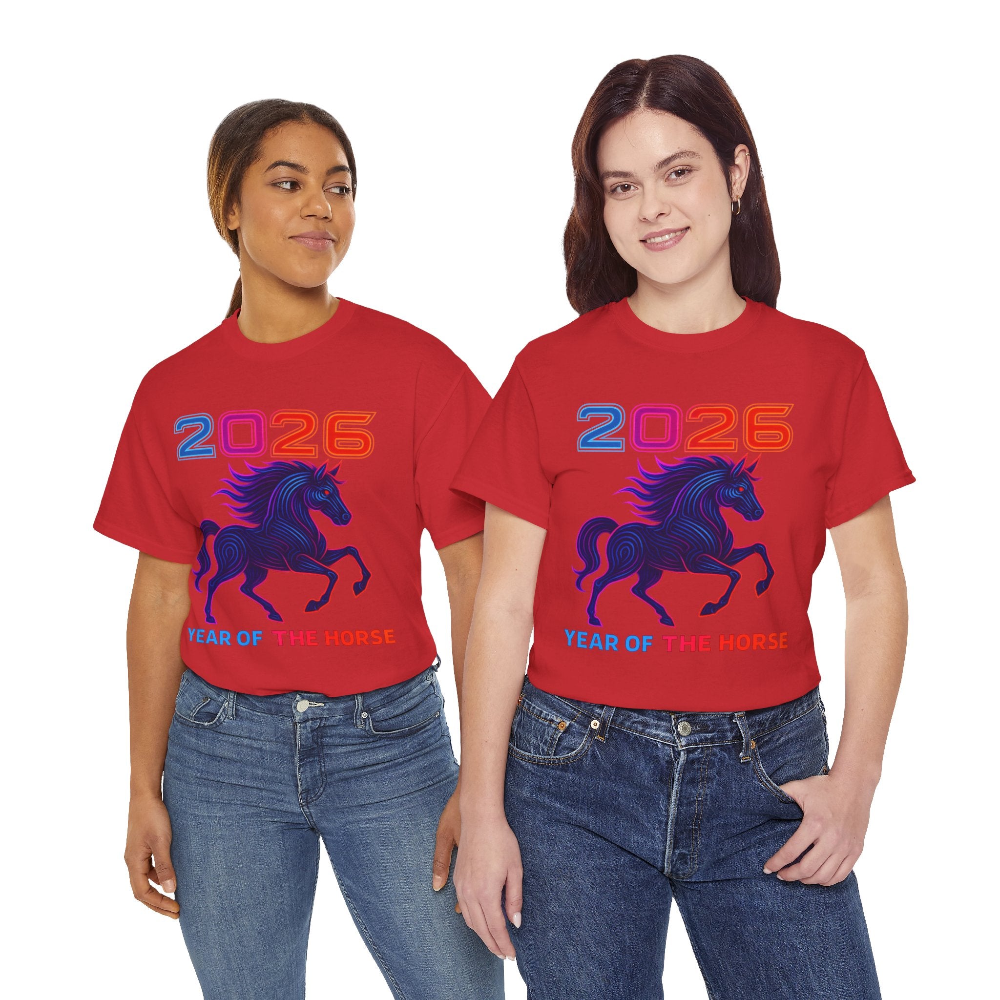 2026 Year of the Horse T-Shirt | Neon Stallion Graphic Tee