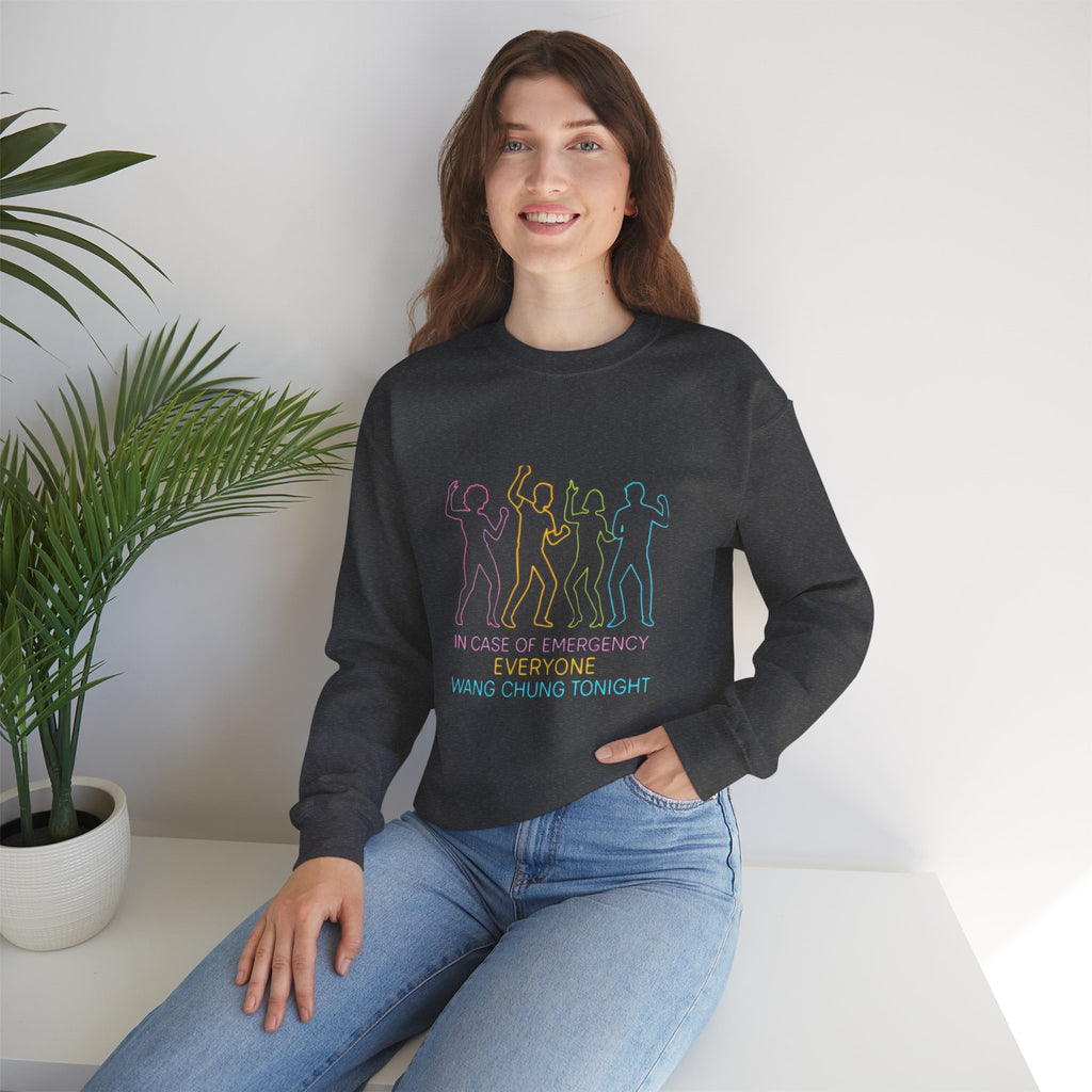 Emergency Everyone Wang Chung Tonight Sweatshirt, Cozy Playful Crewneck, Fun Gift for Music Lovers, Unisex Apparel