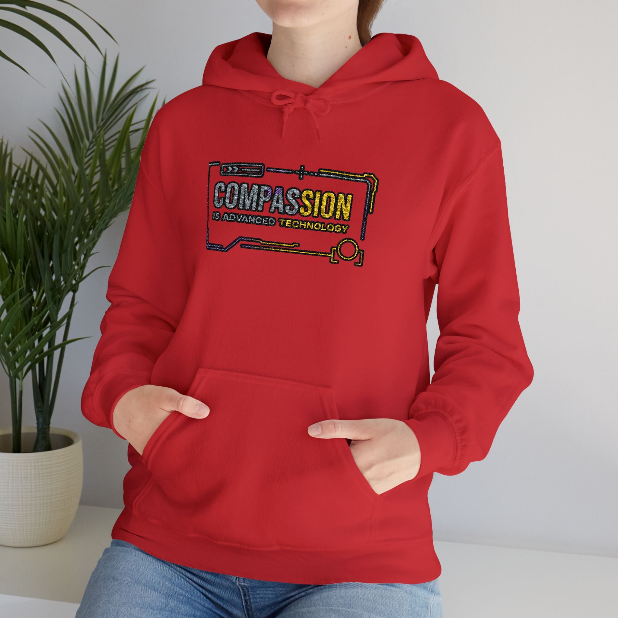 Compassion is Advanced Technology Embroidered Hoodie
