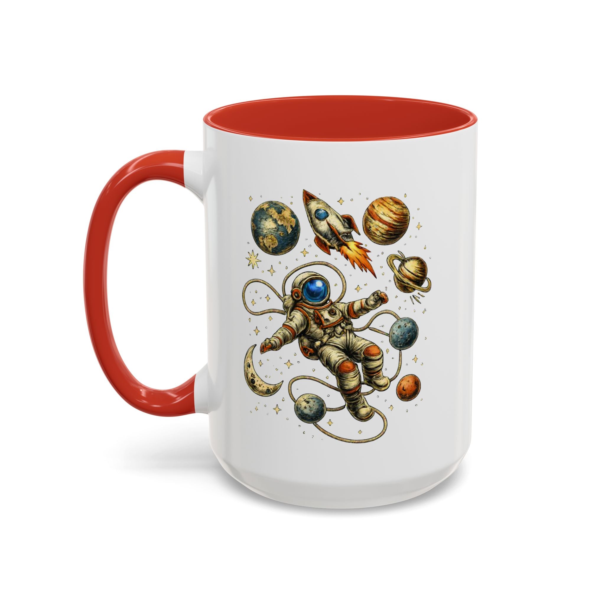 Astronaut in Space Coffee Mug | Rocket Planets Solar System