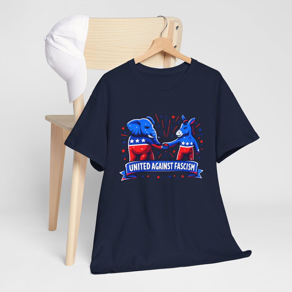 United Against Fascism Democratic Donkey and Republican Elephant T-Shirt