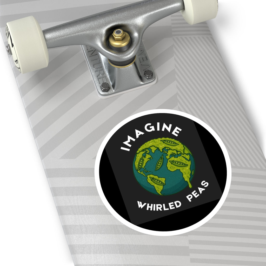 Imagine Whirled Peas Stickers, Eco-Friendly Indoor/Outdoor Decals, Unique Laptop Art, Fun Gift Idea, Playful Home Decor