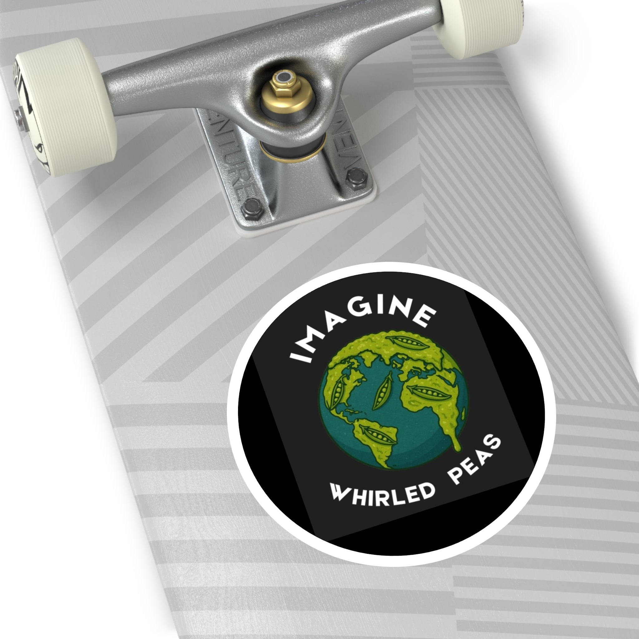 Imagine Whirled Peas Stickers, Eco-Friendly Indoor/Outdoor Decals, Unique Laptop Art, Fun Gift Idea, Playful Home Decor