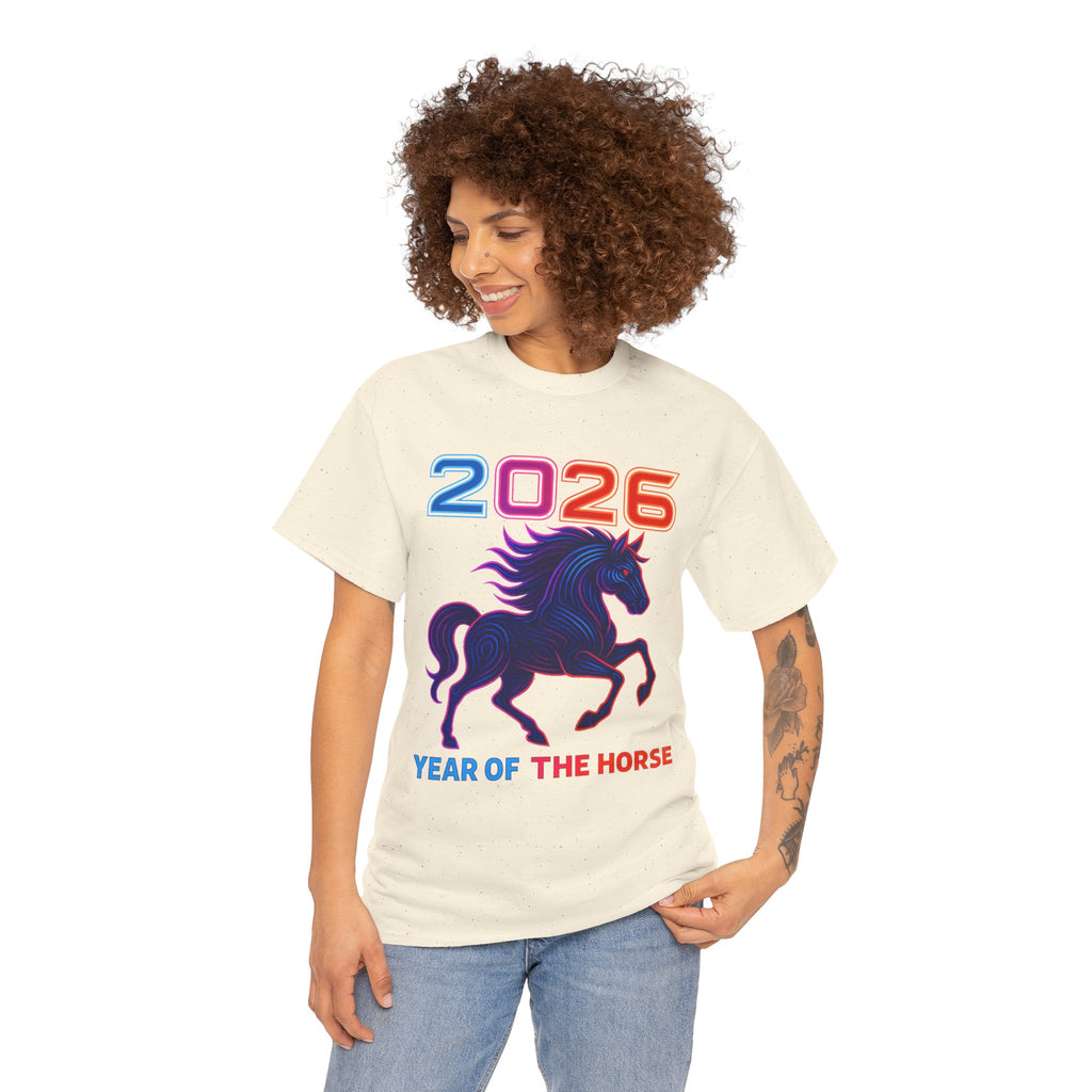 2026 Year of the Horse T-Shirt | Neon Stallion Graphic Tee