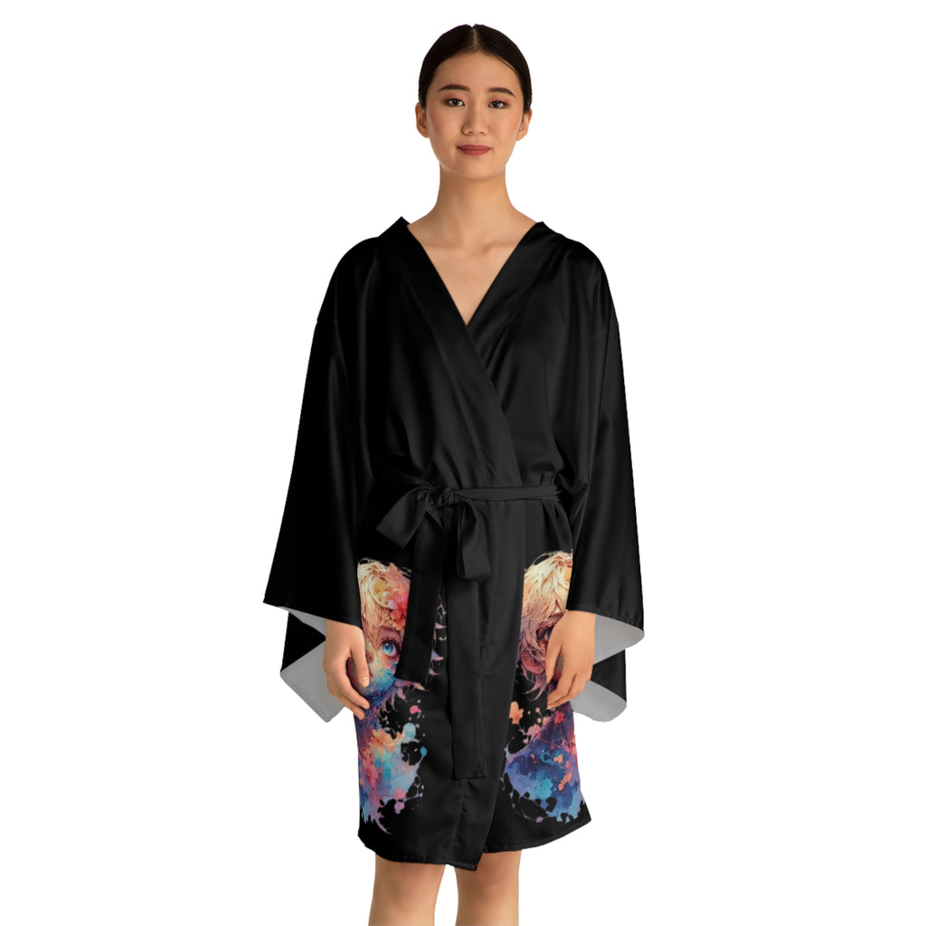 Fantasy Long Sleeve Kimono Robe for Relaxation, Lounge Wear, Coziness, Homewear, Gift for Her, Unique Fashion Statement