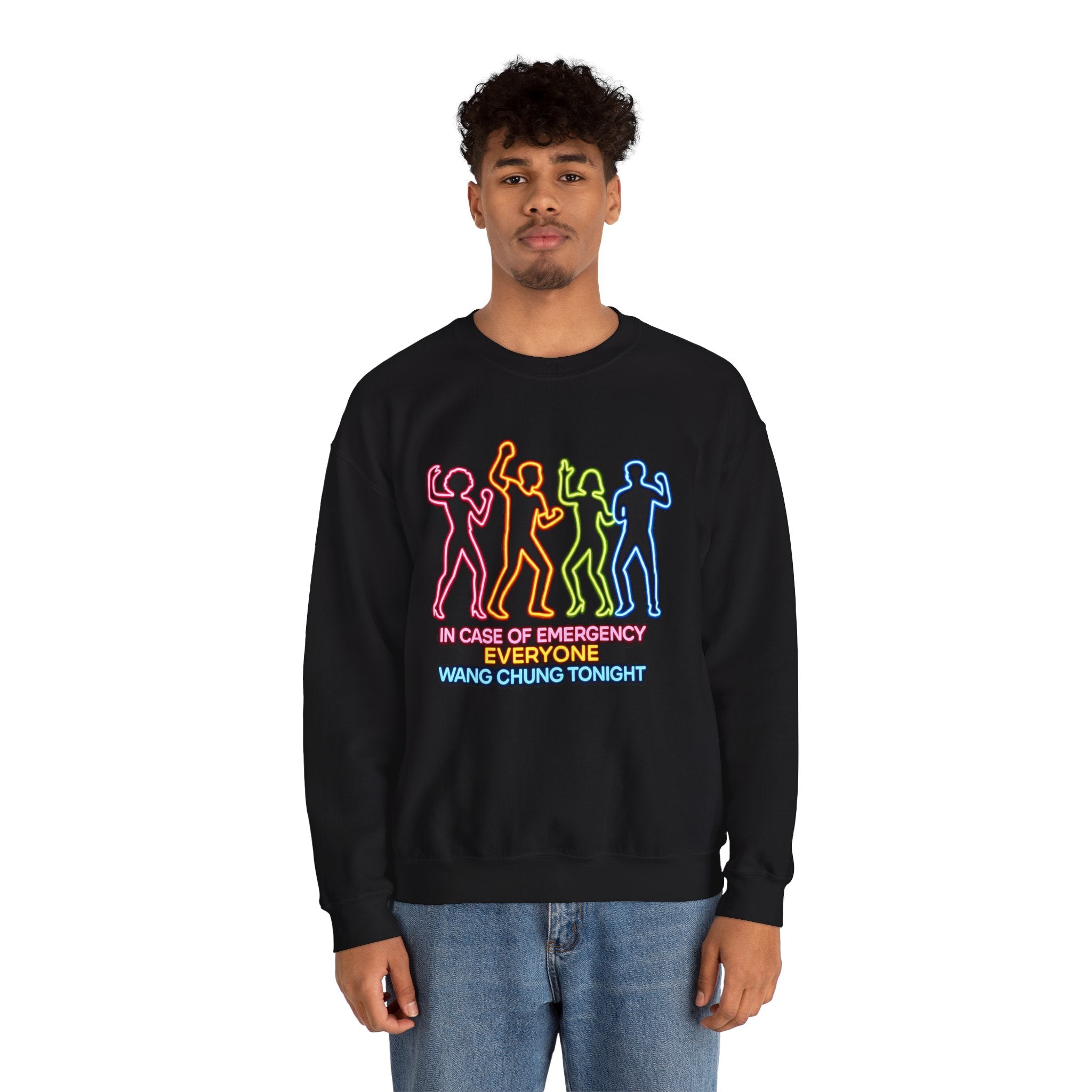 Emergency Everyone Wang Chung Tonight Sweatshirt, Cozy Playful Crewneck, Fun Gift for Music Lovers, Unisex Apparel