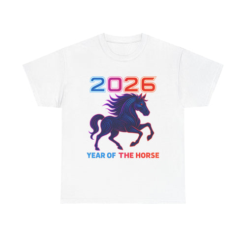 2026 Year of the Horse T-Shirt – Neon Stallion Graphic Tee