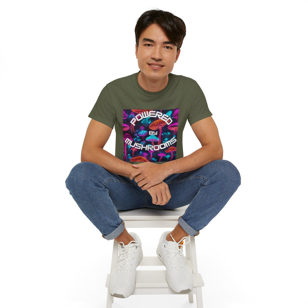 Powered by Mushrooms Funky Unisex Graphic Shirt