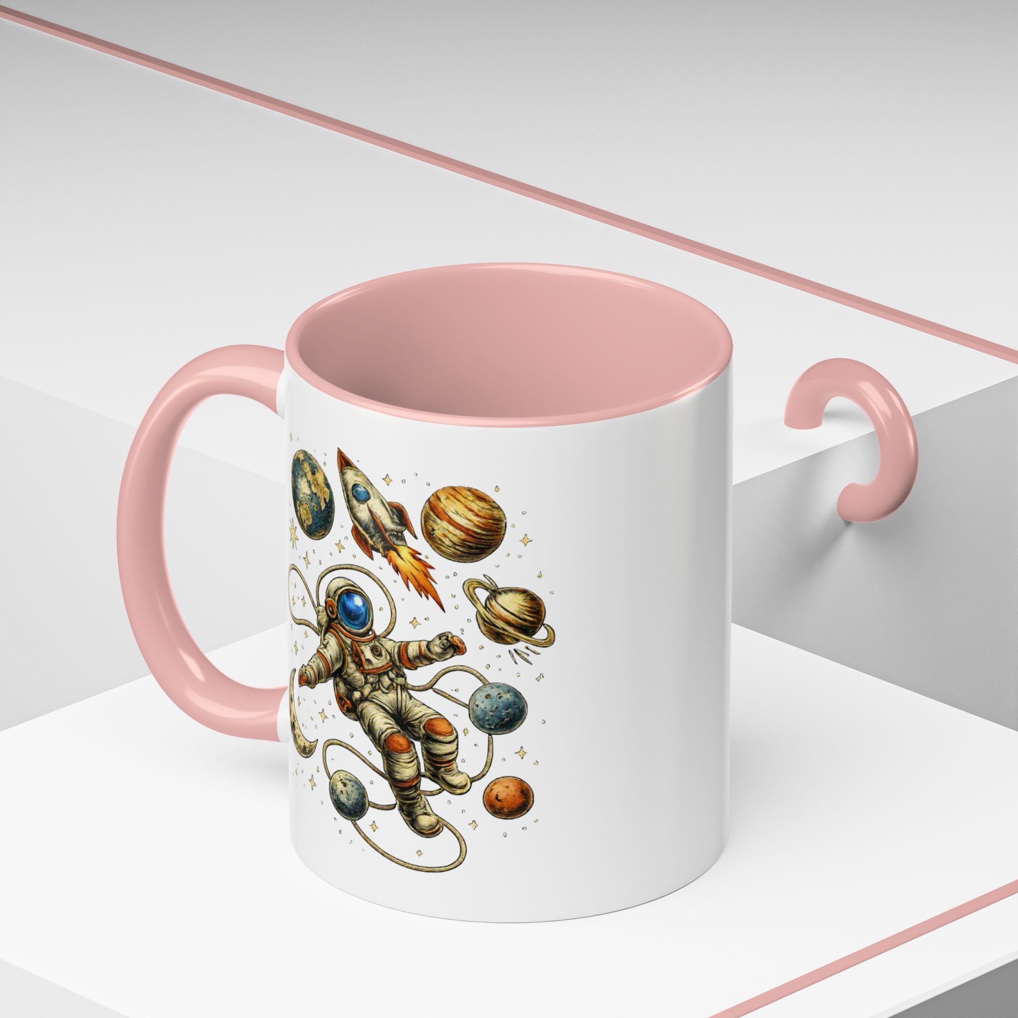 Astronaut in Space Coffee Mug | Rocket Planets Solar System