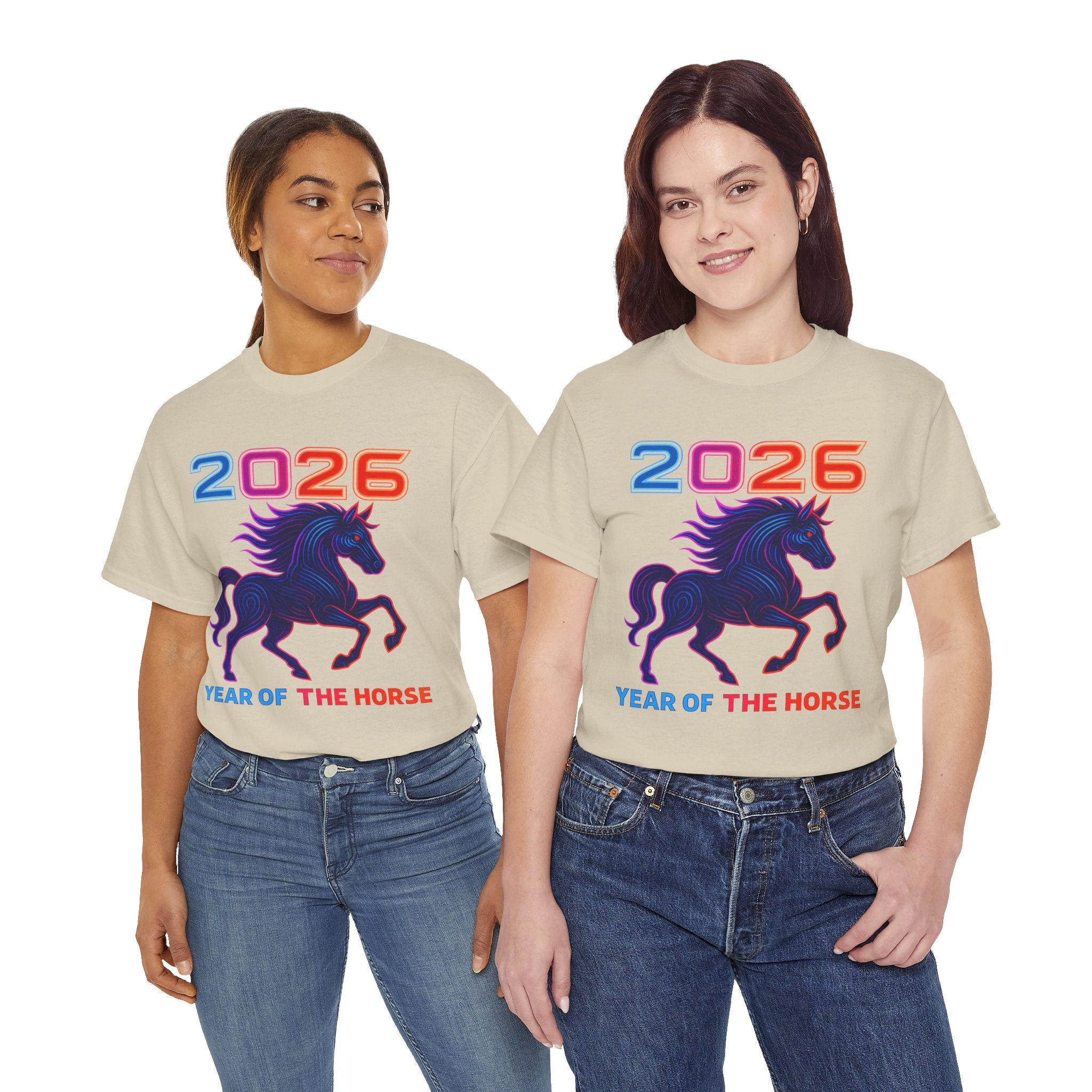 2026 Year of the Horse T-Shirt | Neon Stallion Graphic Tee