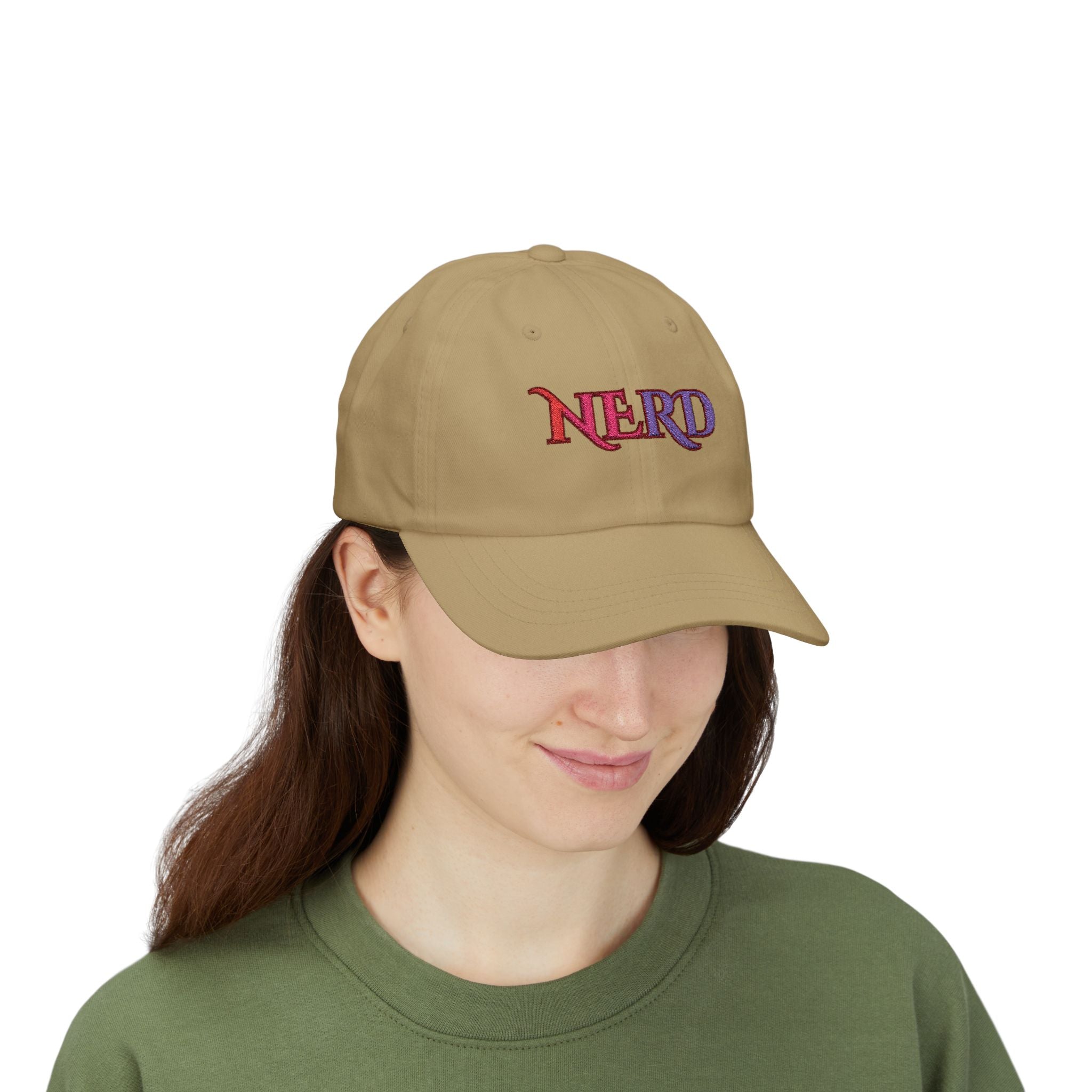 Nerd Retro Script Dad Cap | Embroidered Baseball Hat cool nerd gift