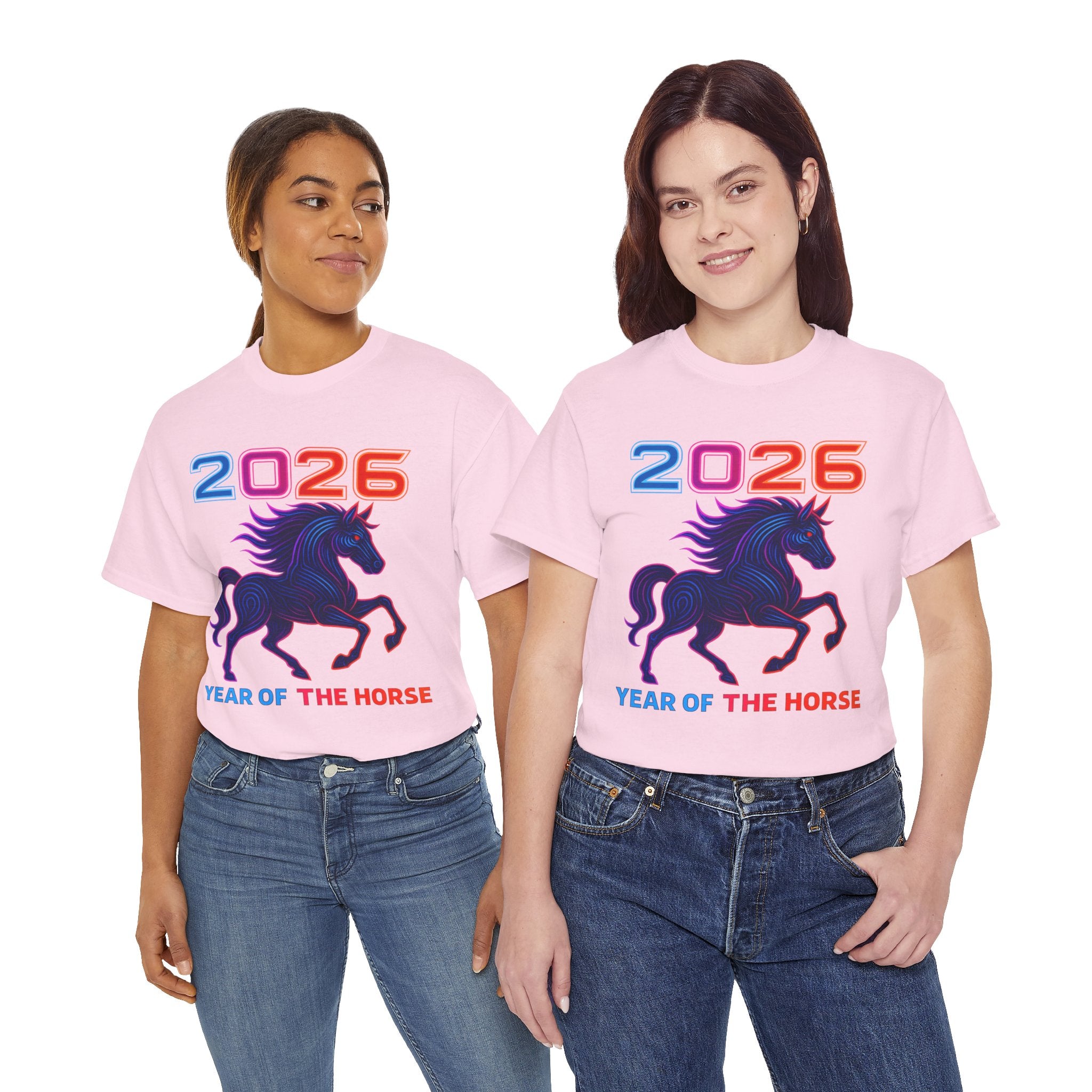 2026 Year of the Horse T-Shirt | Neon Stallion Graphic Tee
