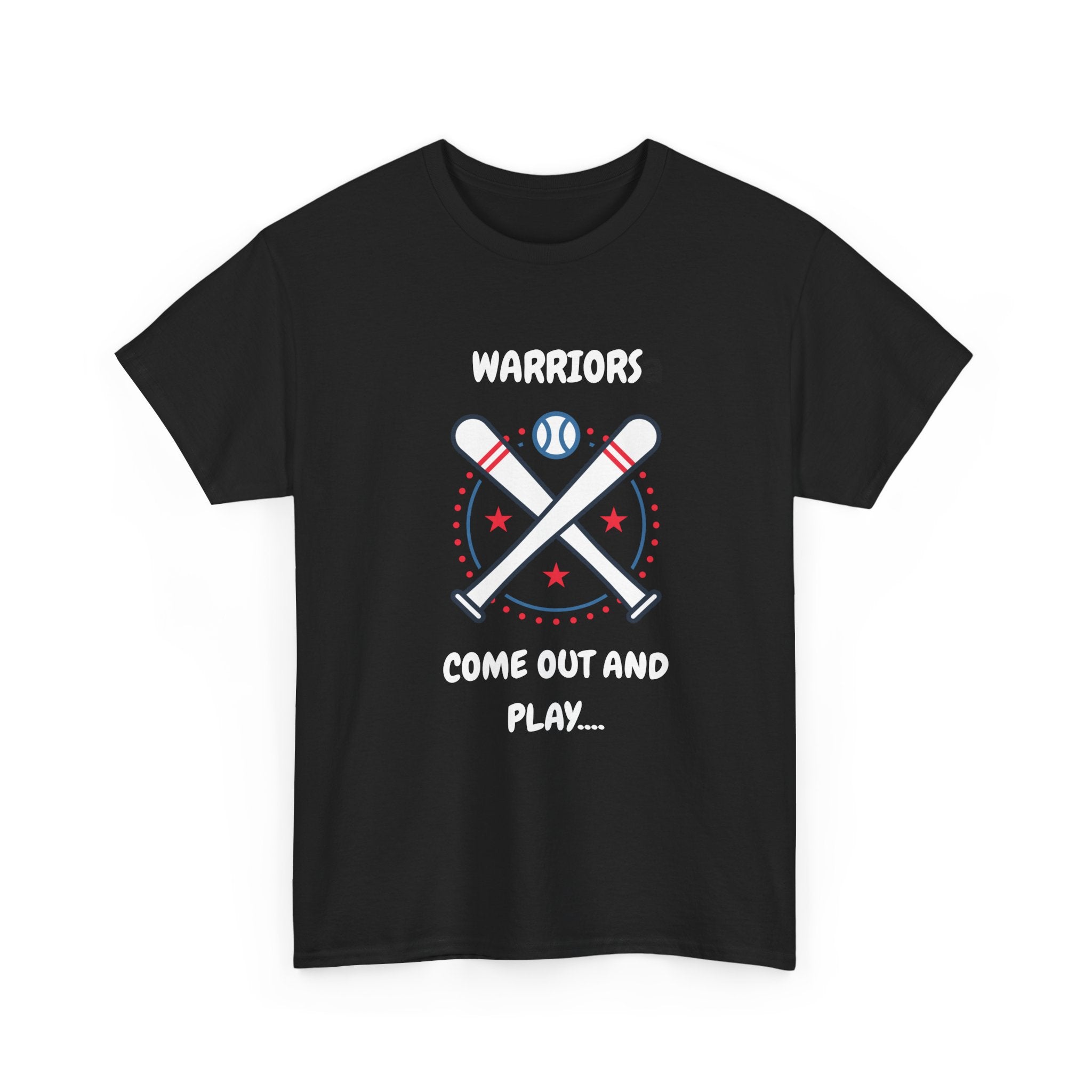 Warriors crossed baseball bats Come Out And Play T-Shirt | Baseball Team Tee