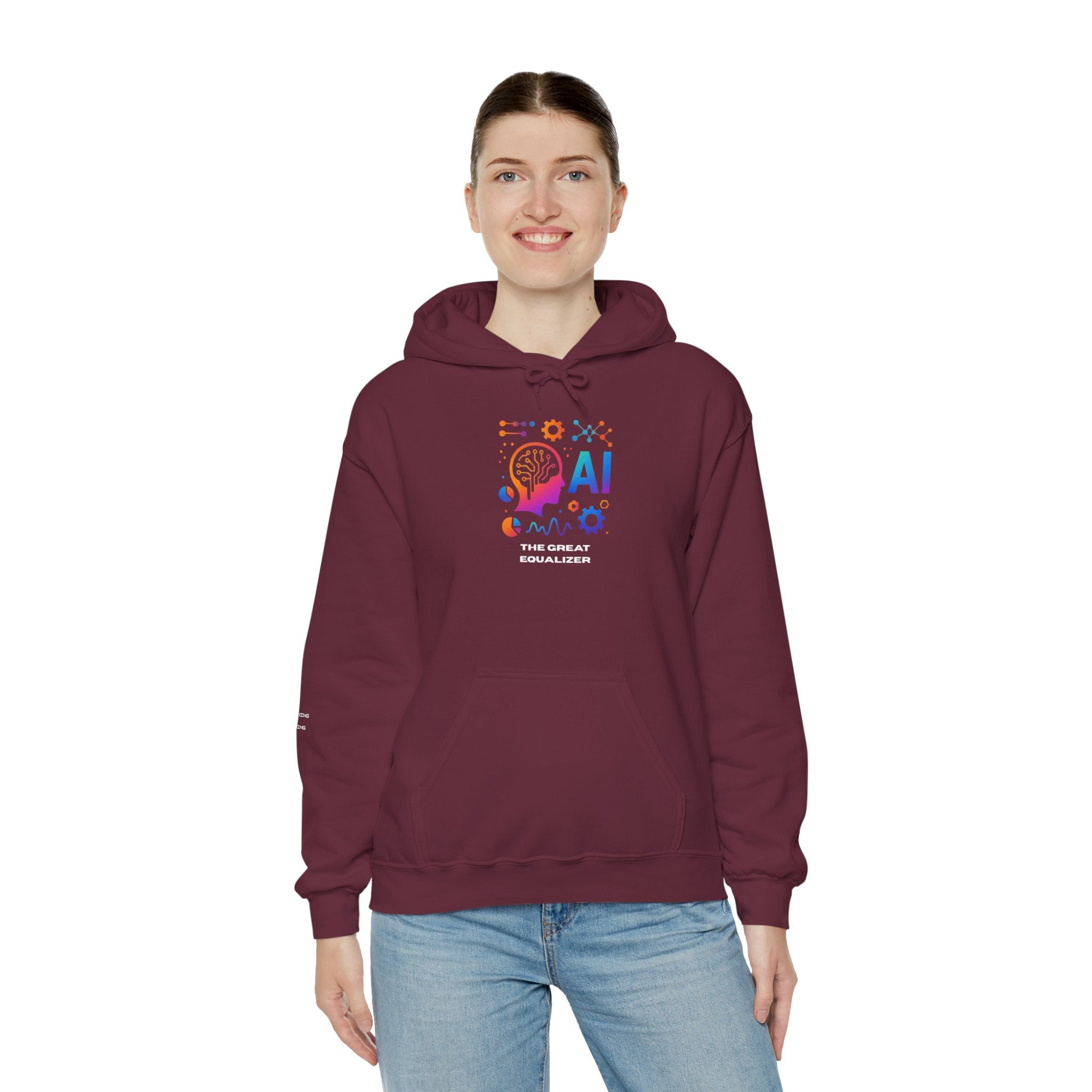 AI-Inspired Unisex Heavy Blend Hoodie, Cozy Sweatshirt