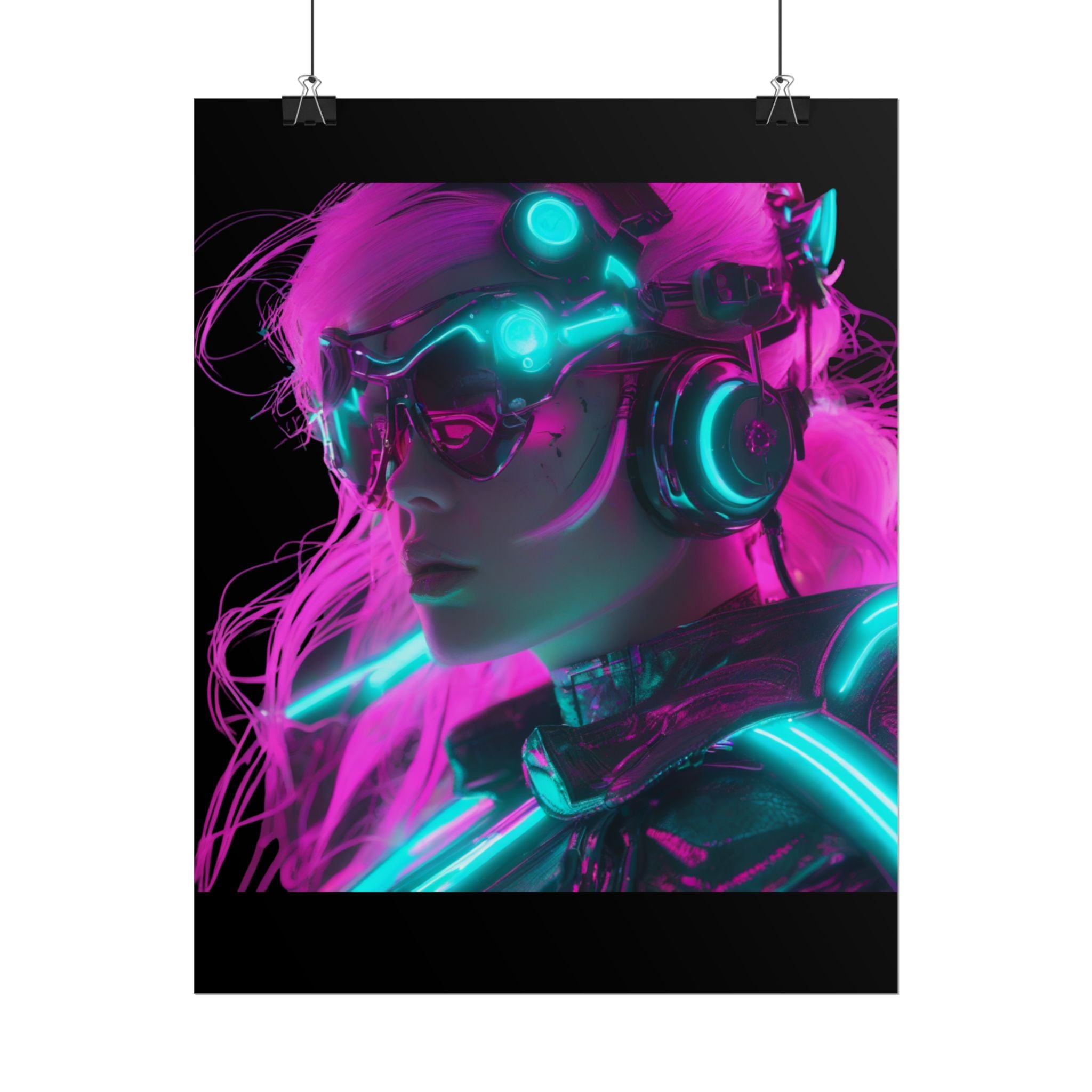 Cyberpunk Wall Art Print, Neon Anime Decor, Retro Futurism Poster, Unique Gift for Gamers, Modern Home Decor