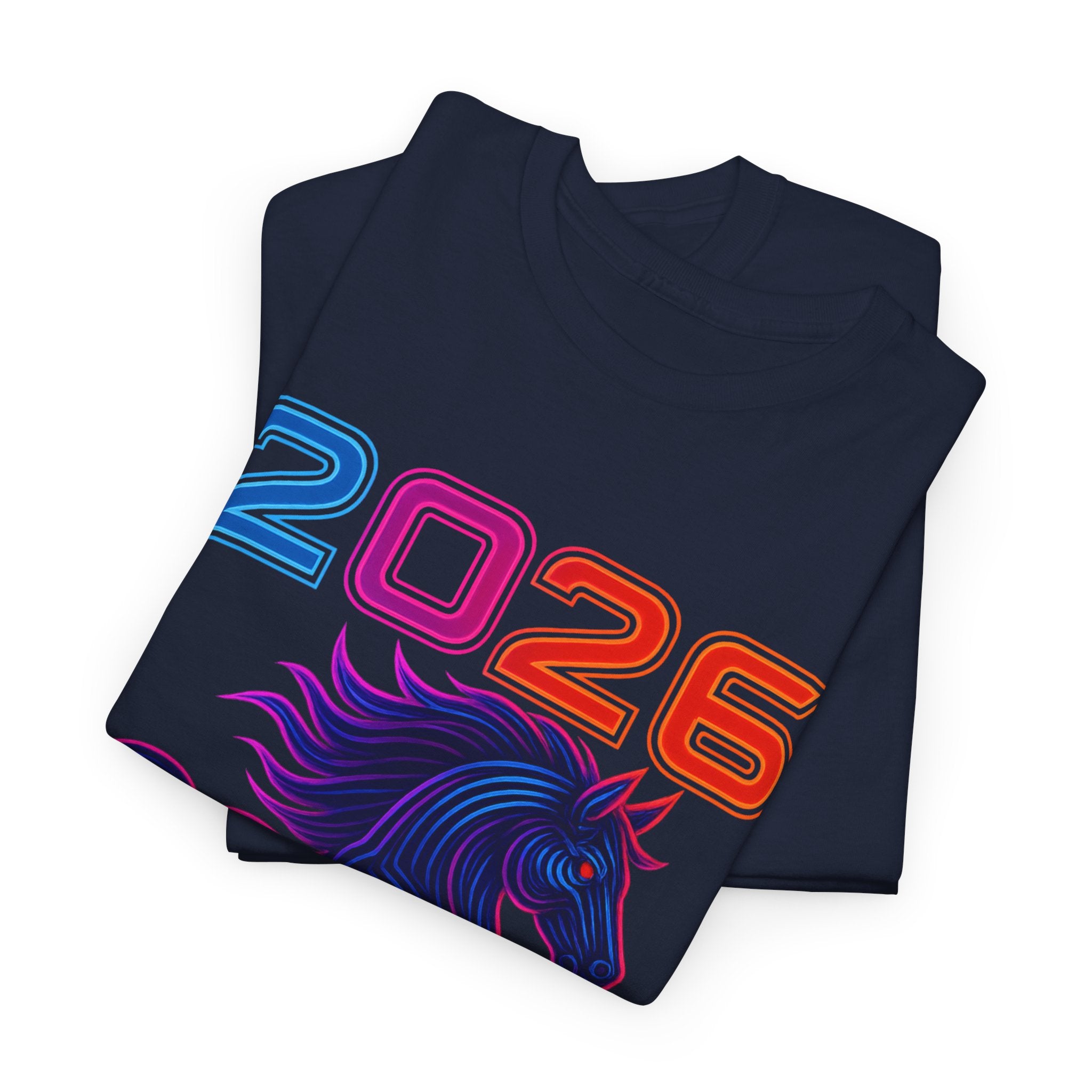 2026 Year of the Horse T-Shirt | Neon Stallion Graphic Tee