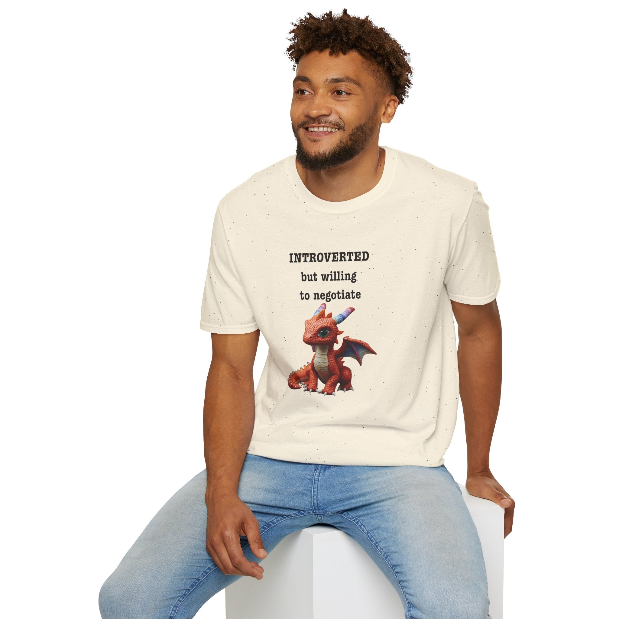 Introverted but Willing to Negotiate T-Shirt — Cute Dragon Graphic Tee