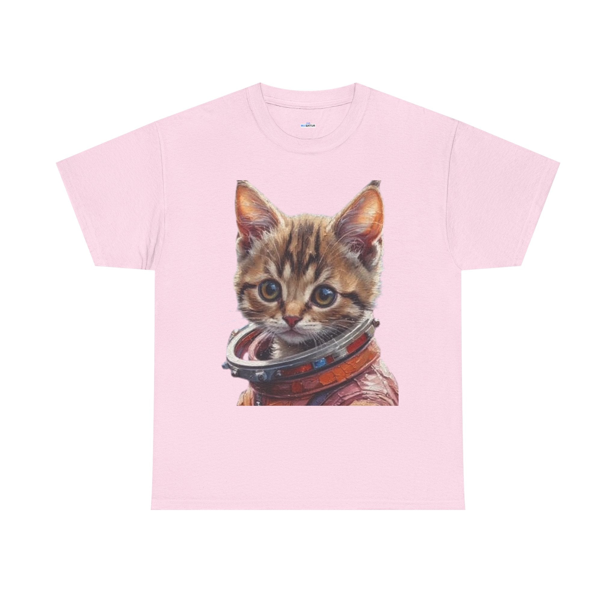 Astronaut Kitty Unisex Heavy Cotton Tee, Cute Cat Shirt, Animal lover gift, Space themed apparel, Funny cat t-shirt, Unique cat design