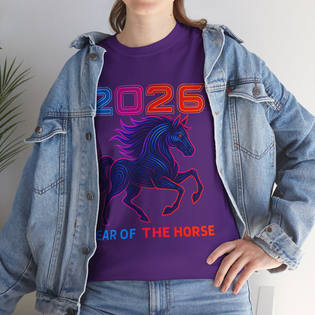 2026 Year of the Horse T-Shirt | Neon Stallion Graphic Tee