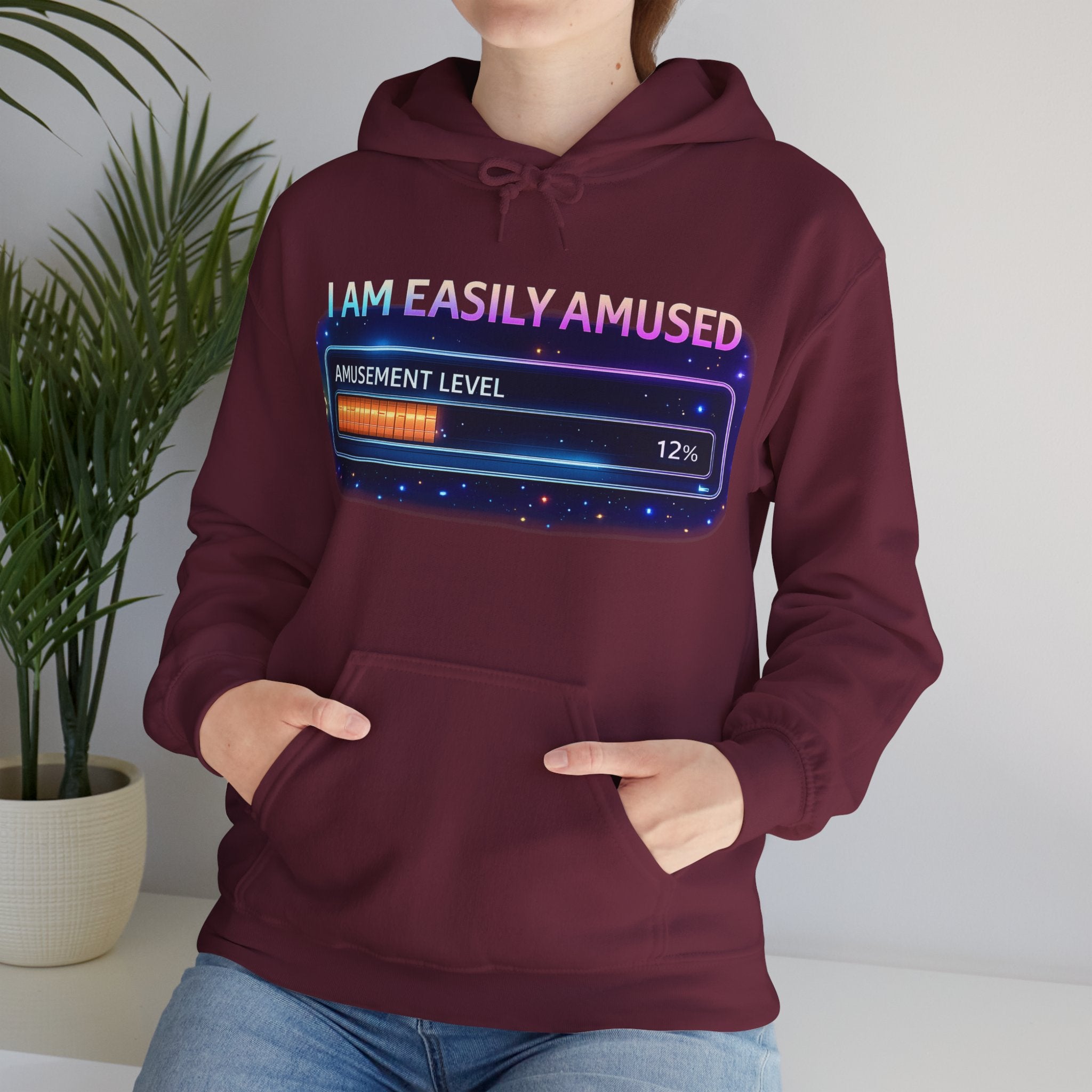 I Am Easily Amused Level Meter Hoodie | Funny Gamer Sweatshirt
