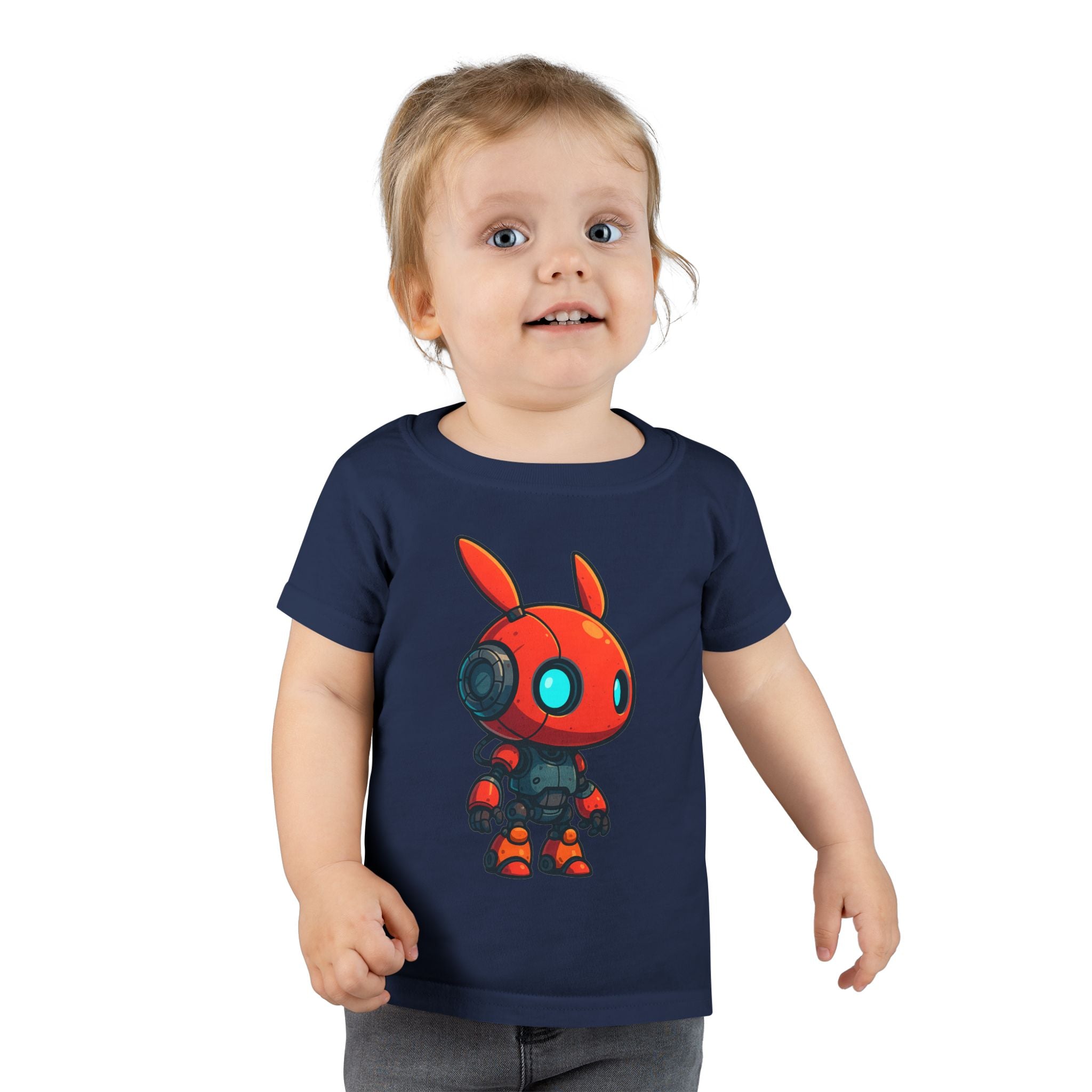 Happy RobotToddler T-shirt | Cute Sci-Fi Bunny Robot, Kids Tee