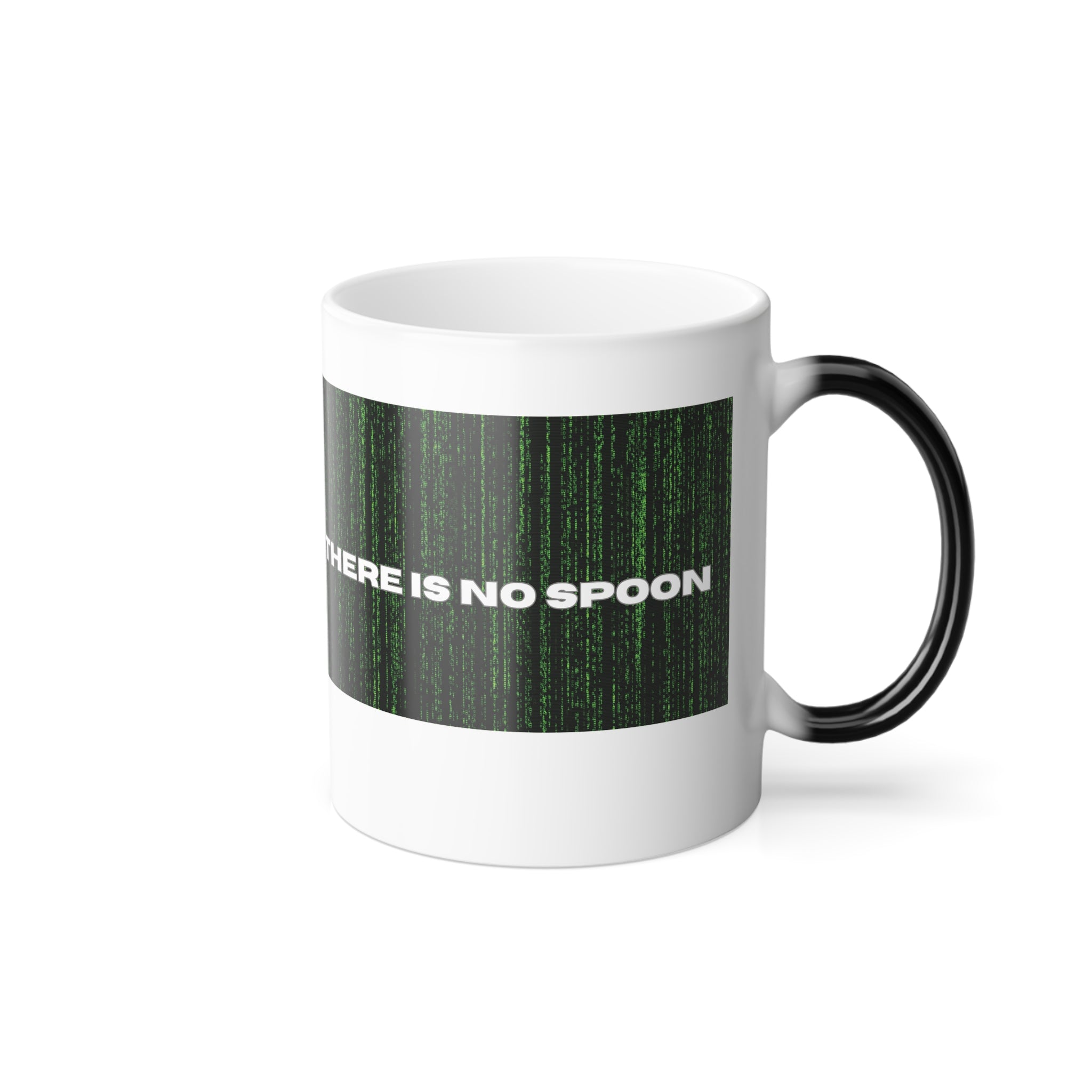 There Is No Spoon Matrix code mug, Color Morphing Mug