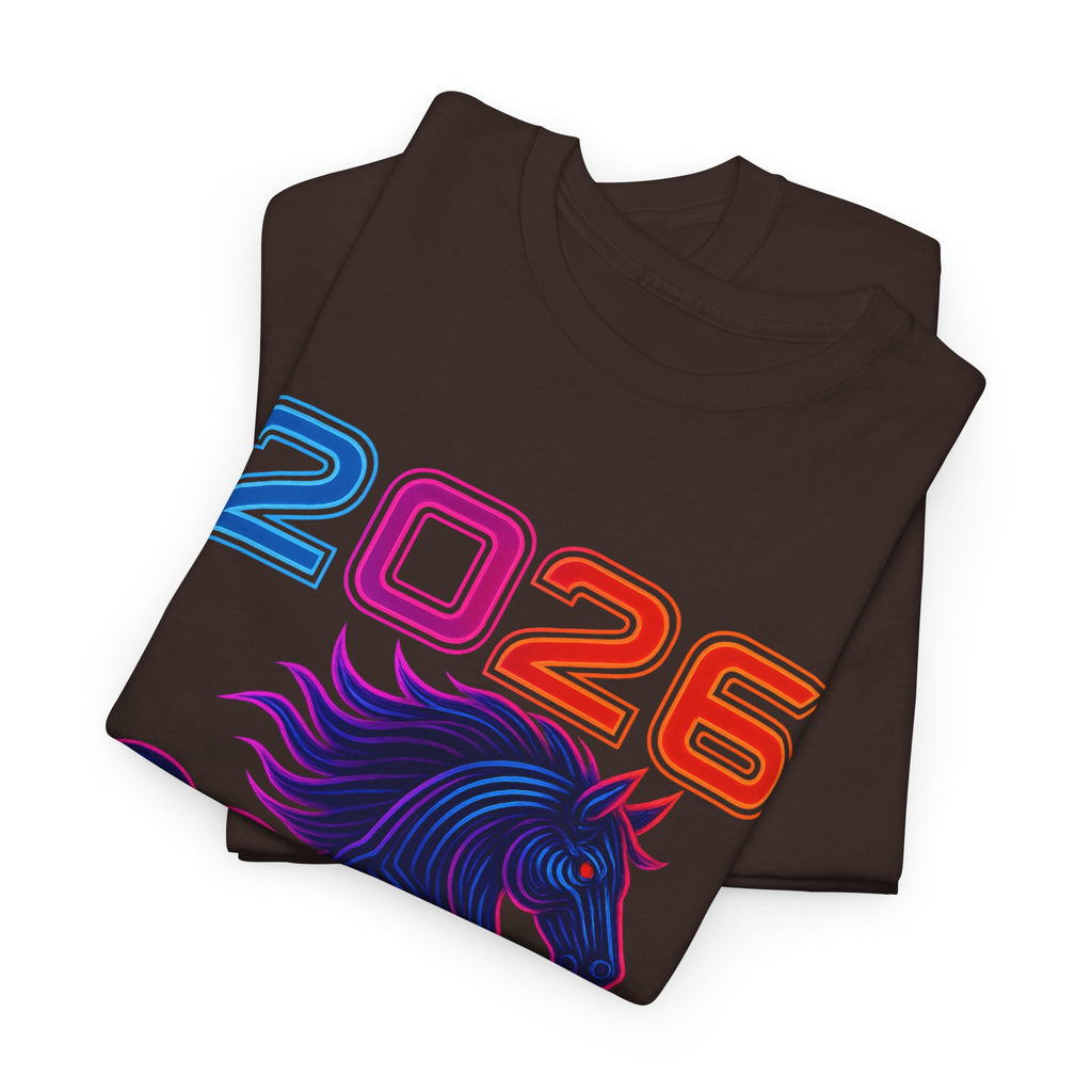 2026 Year of the Horse T-Shirt | Neon Stallion Graphic Tee