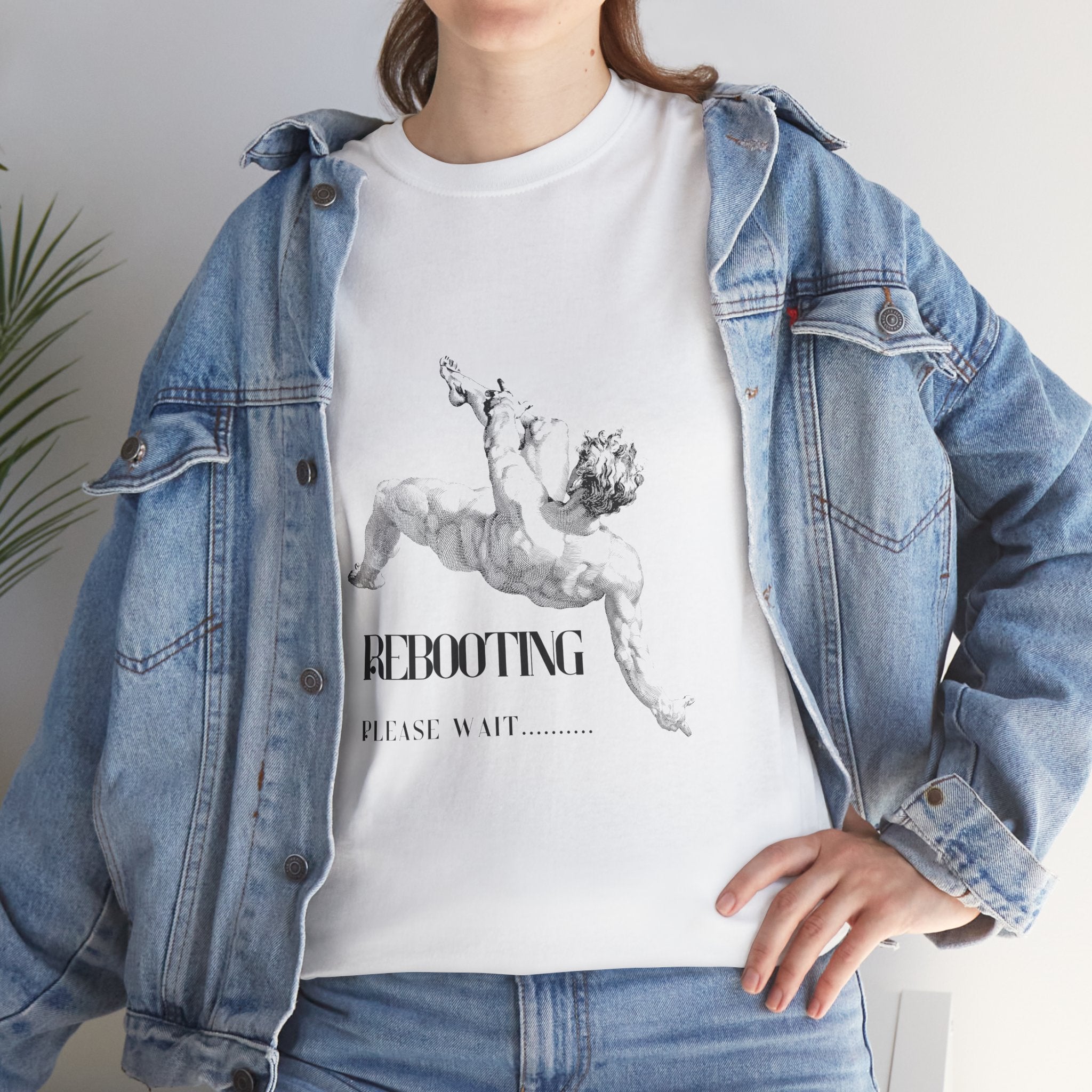 Rebooting Please Wait...  Artistic Unisex Heavy Cotton Tee - Perfect for Casual Wear, Unique Gift, Birthday, or Art Lovers