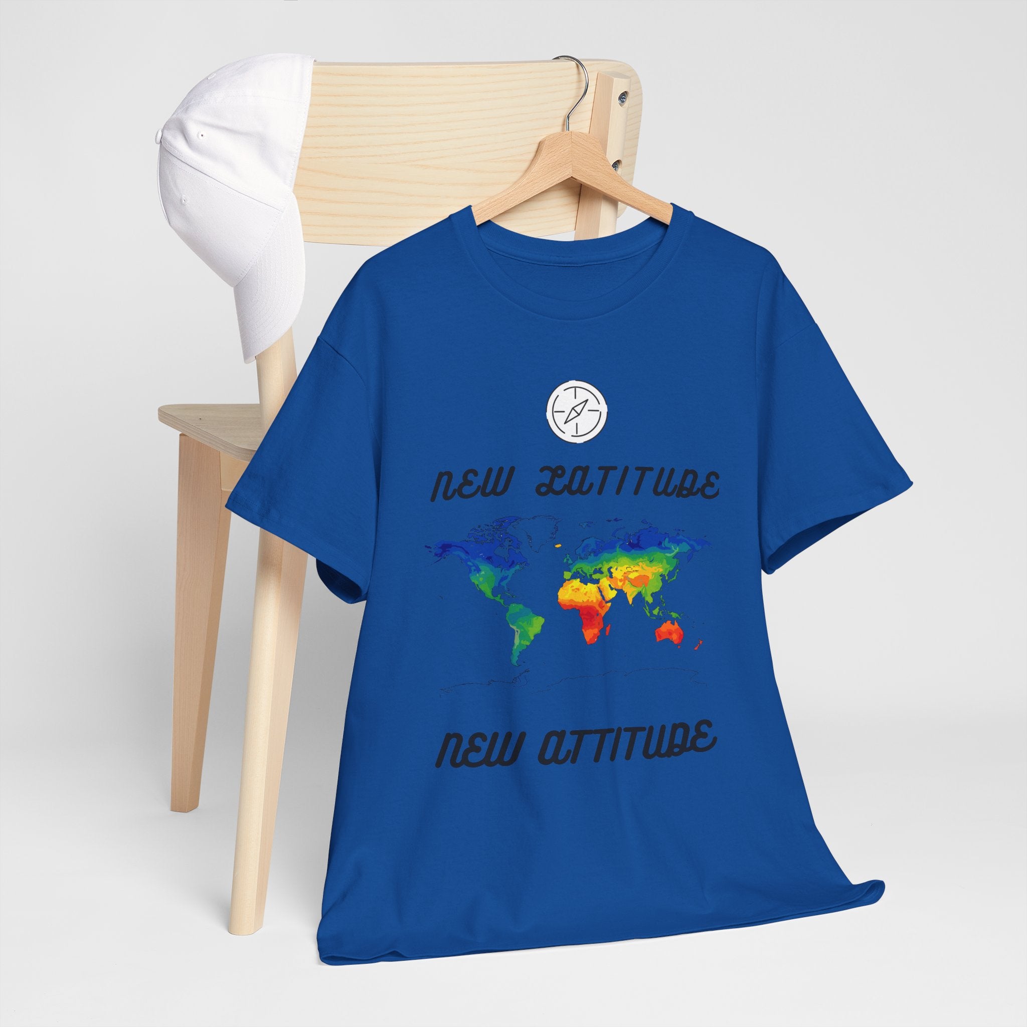New Latitude New Attitude world map T-Shirt | rainbow map graphic