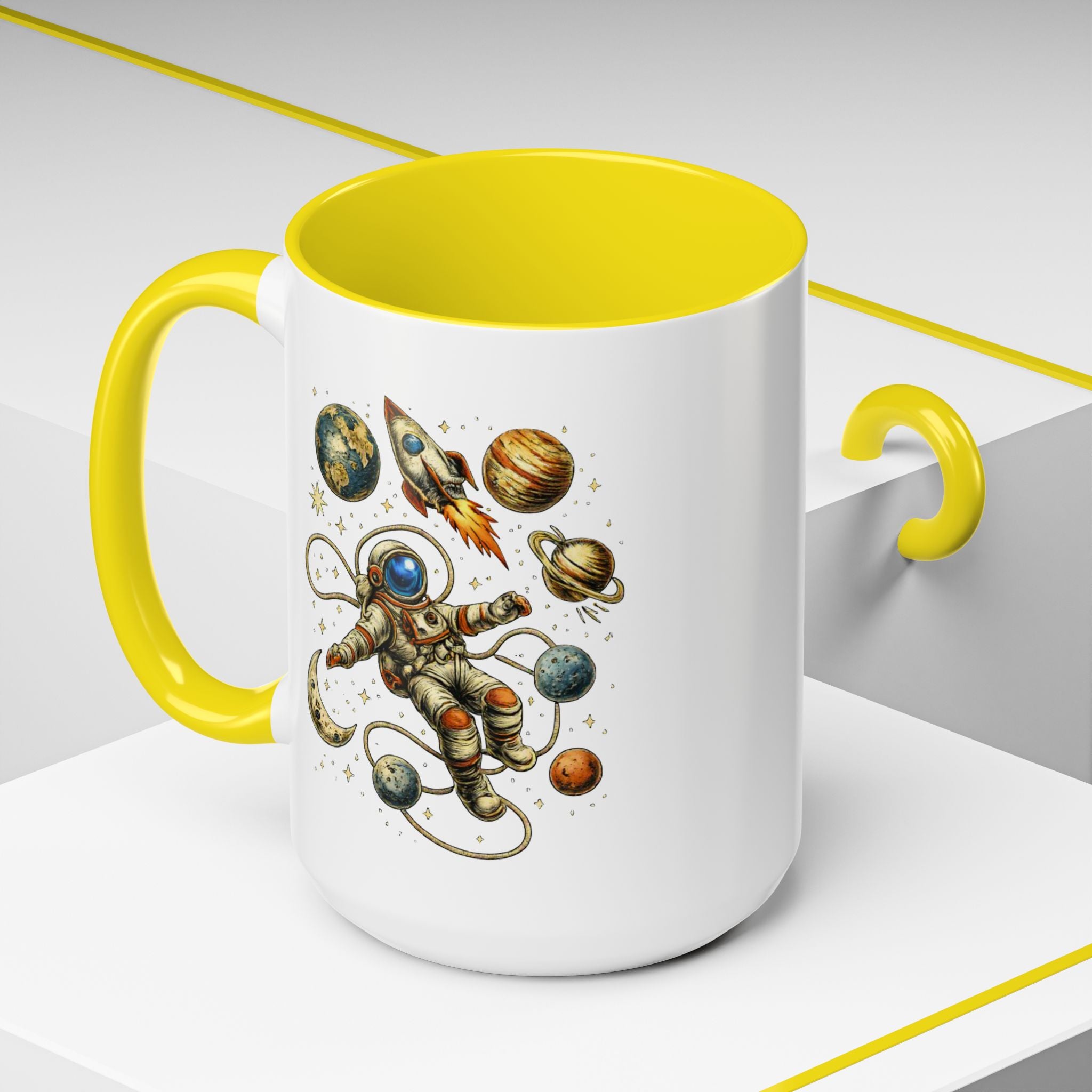 Astronaut in Space Coffee Mug | Rocket Planets Solar System