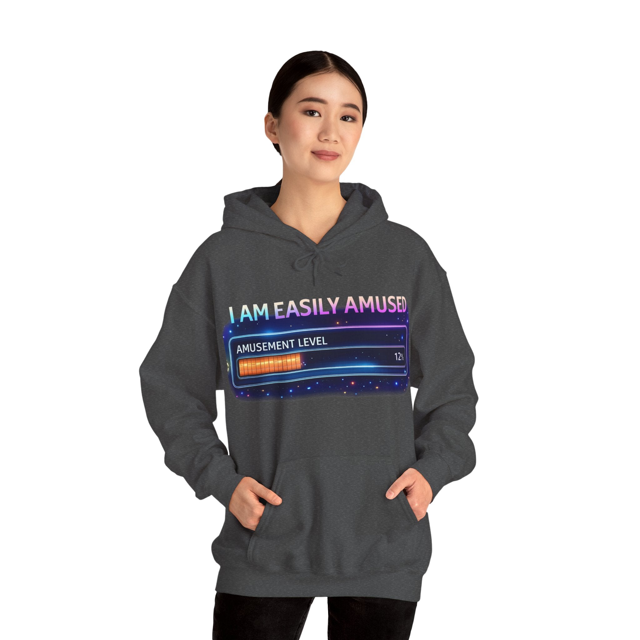 I Am Easily Amused Level Meter Hoodie | Funny Gamer Sweatshirt