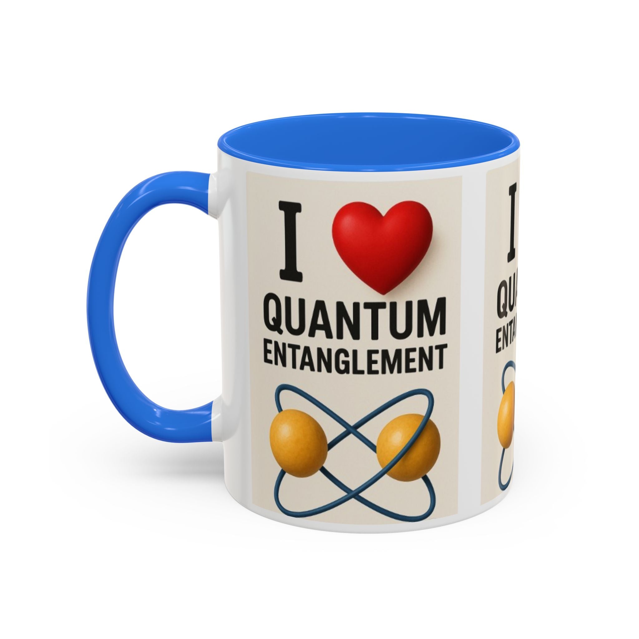 I Love Quantum Entanglement Mug – Science Nerd Coffee Mug