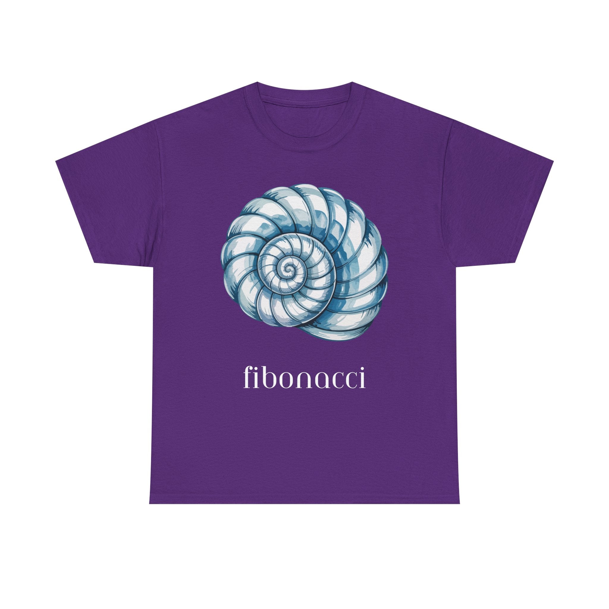 Fibonacci Spiral Tee, Unisex Heavy Cotton Shirt