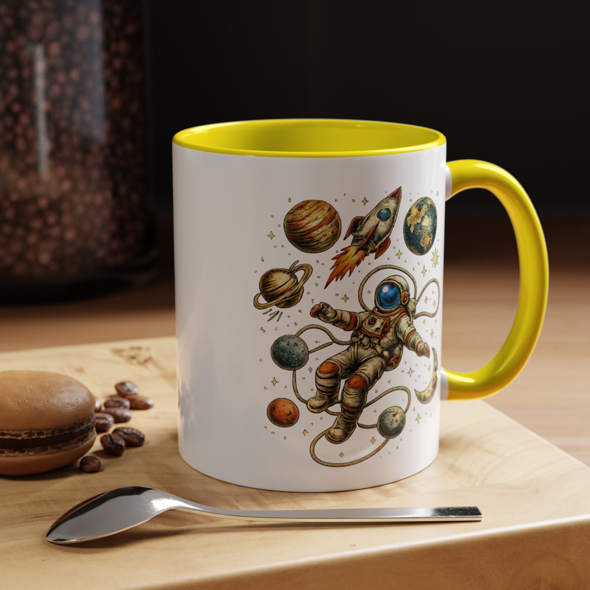 Astronaut in Space Coffee Mug | Rocket Planets Solar System