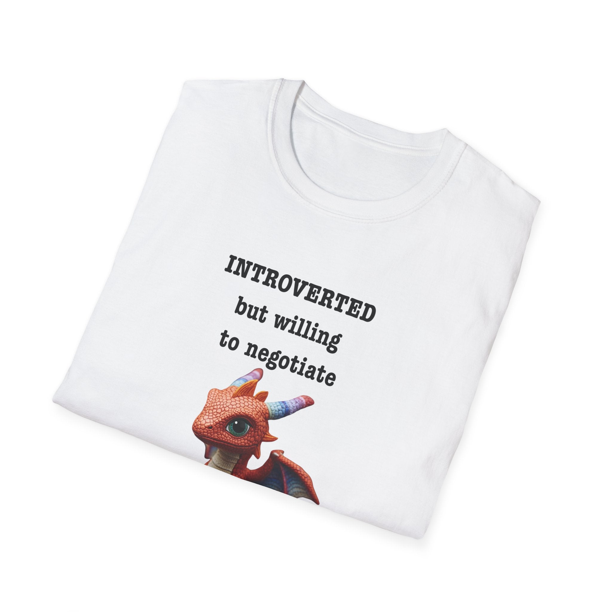 Introverted but Willing to Negotiate T-Shirt — Cute Dragon Graphic Tee