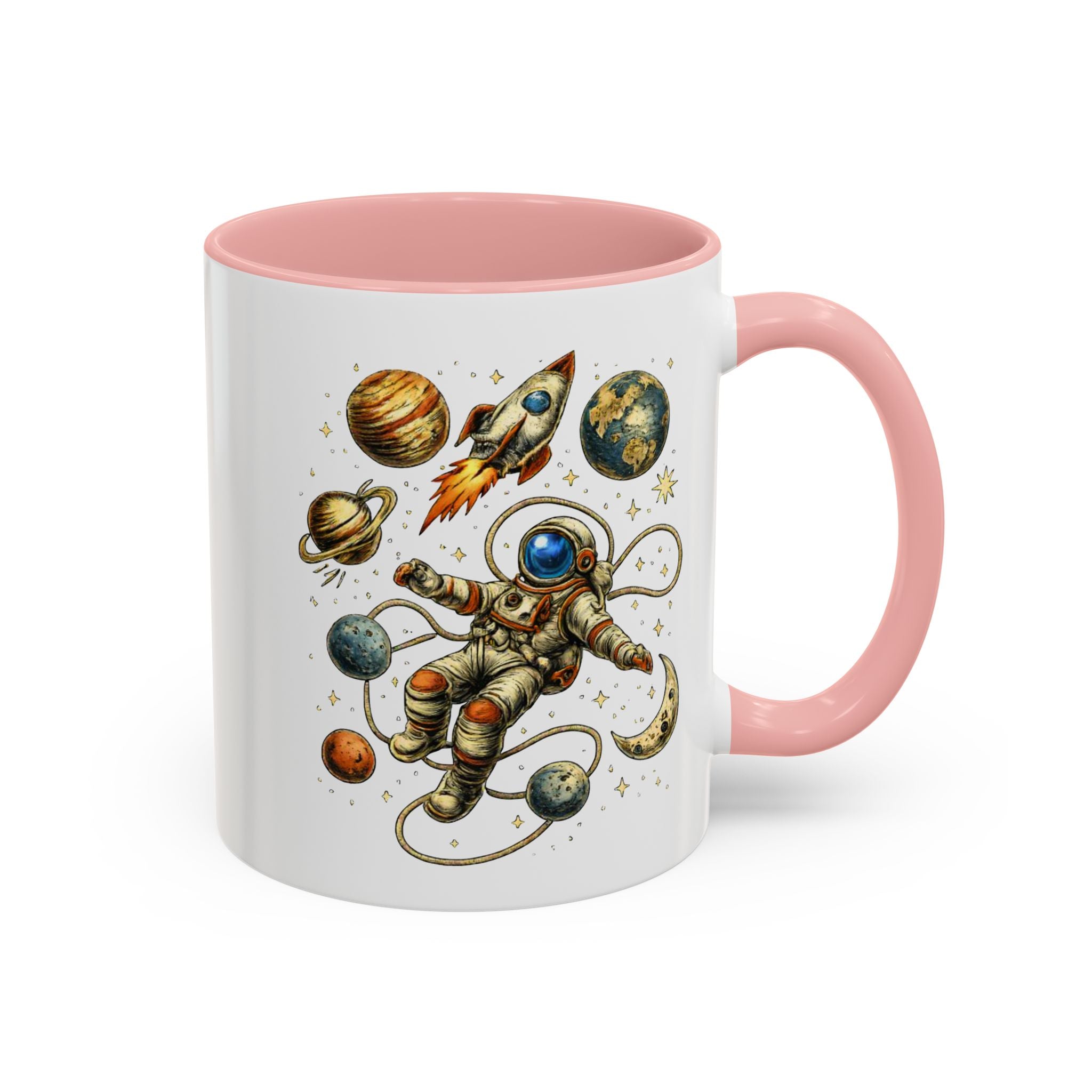 Astronaut in Space Coffee Mug | Rocket Planets Solar System