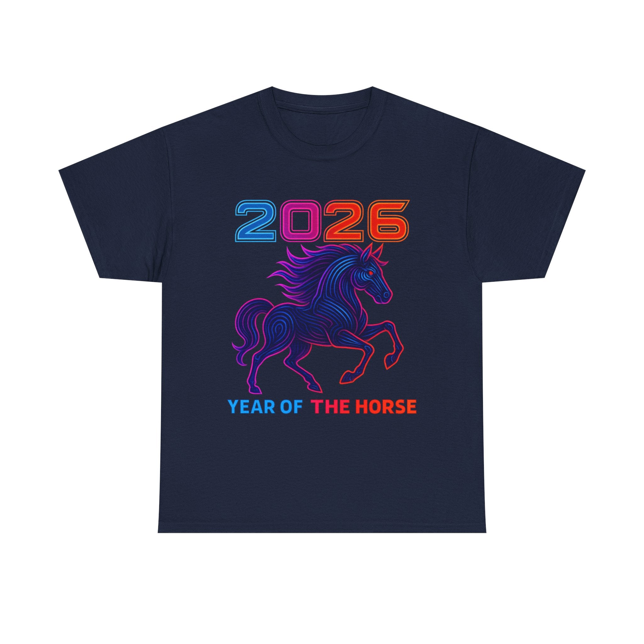 2026 Year of the Horse T-Shirt | Neon Stallion Graphic Tee