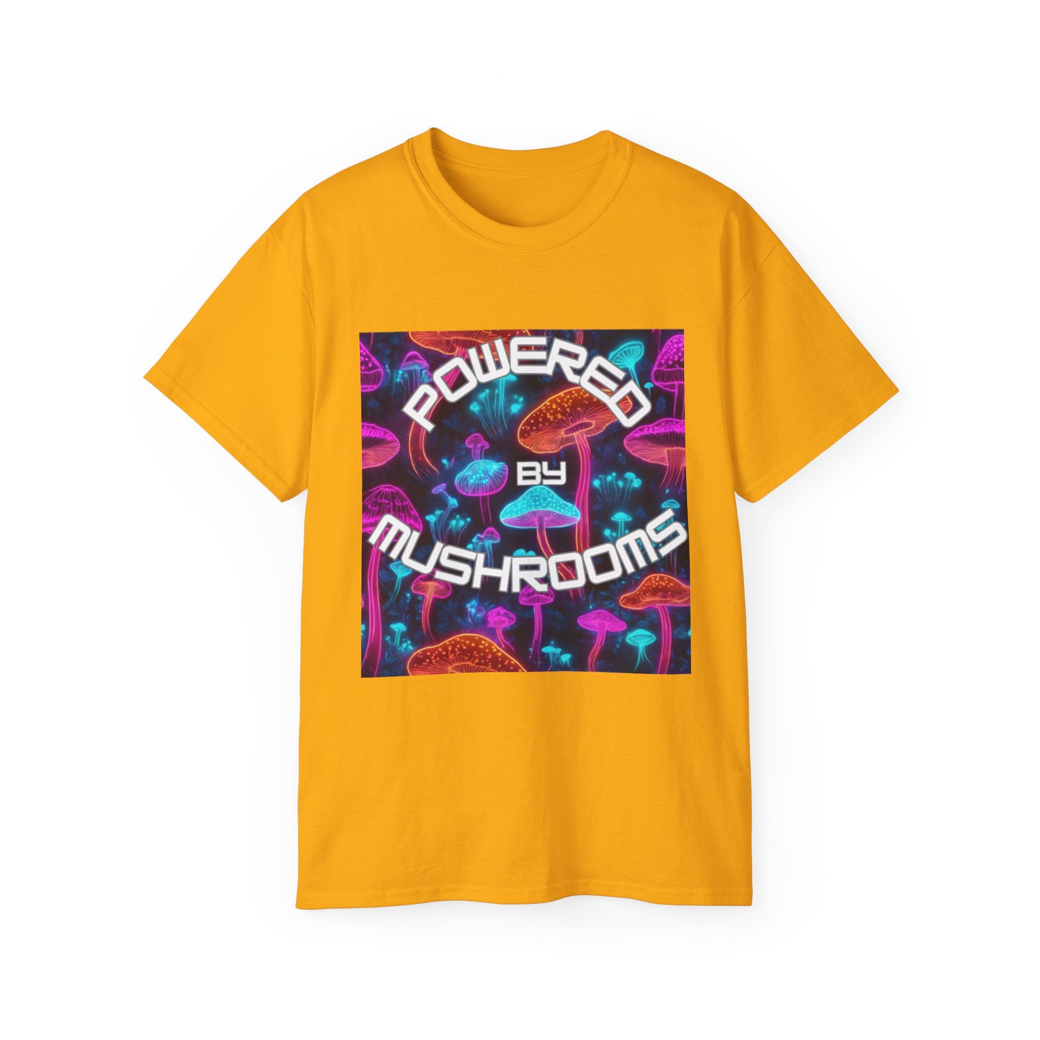Powered by Mushrooms Funky Unisex Graphic Shirt