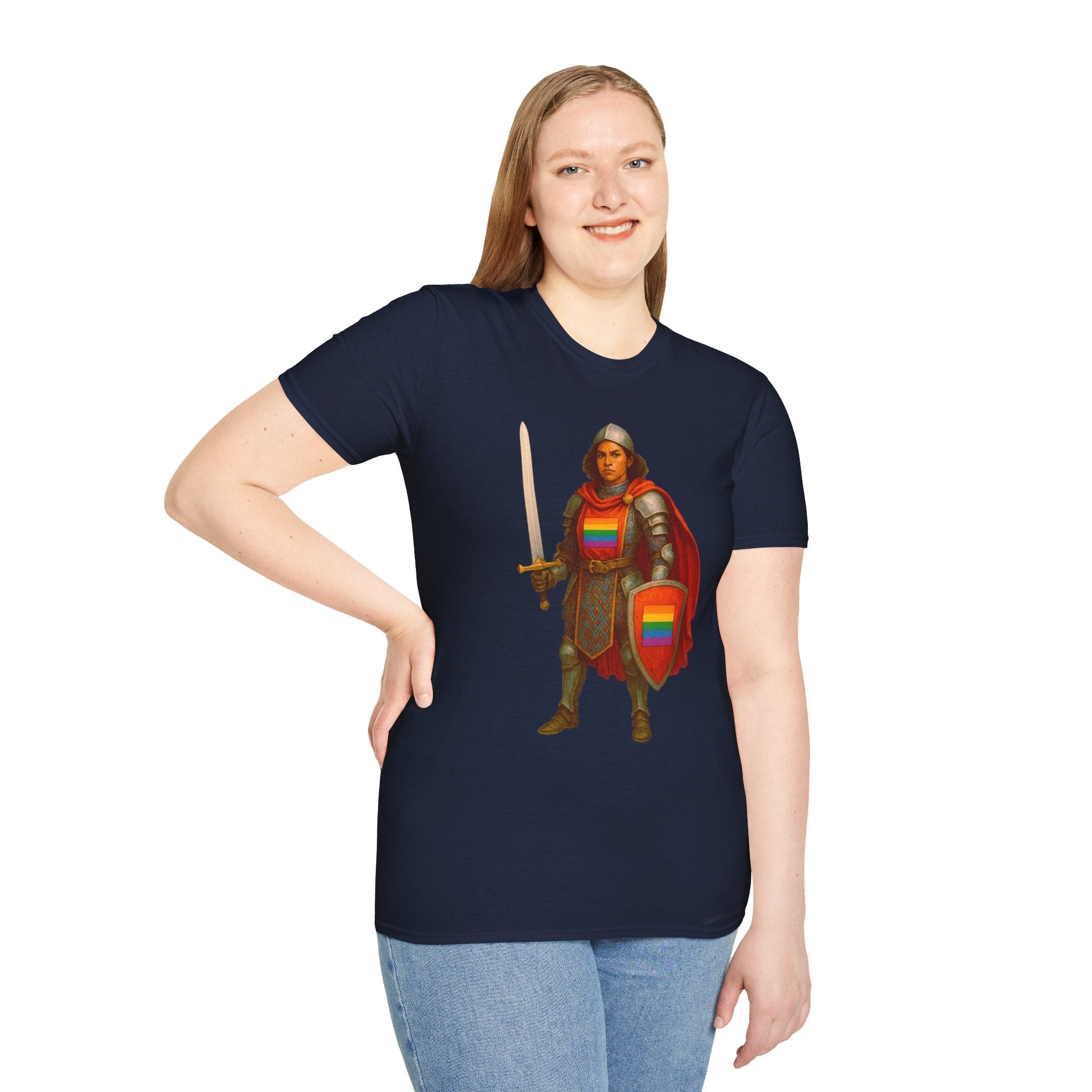 Rainbow Paladin T Shirt  Medieval Armor with Pride Shield