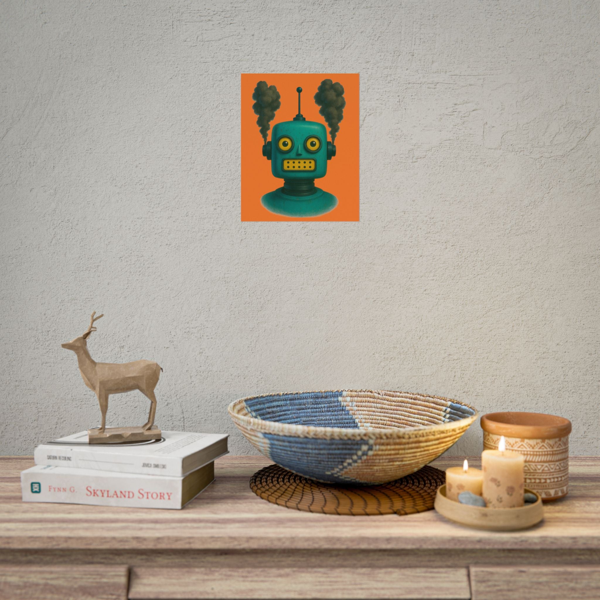 Whimsical Robot Art Print, Fun Wall Art for Kids' Rooms, Playful Home Decor, Unique Gift for Tech Lovers, Colorful Poster