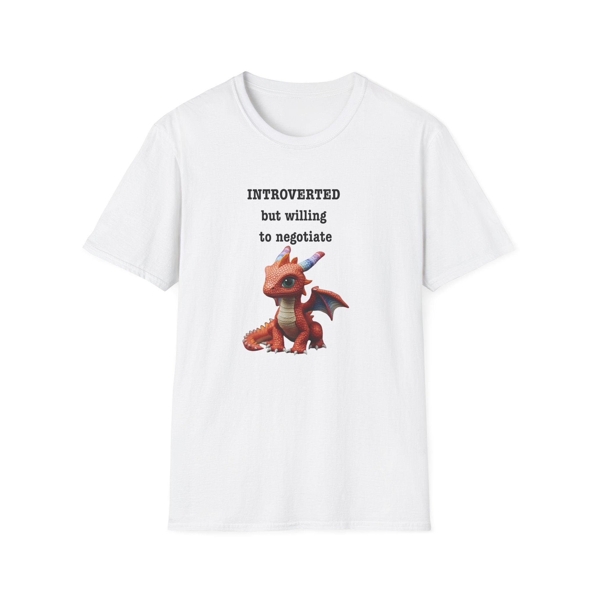 Introverted but Willing to Negotiate T-Shirt — Cute Dragon Graphic Tee