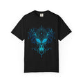 Alien Mask Ornate chinoiserie Blue T-Shirt | Mystical Alien Face Tee
