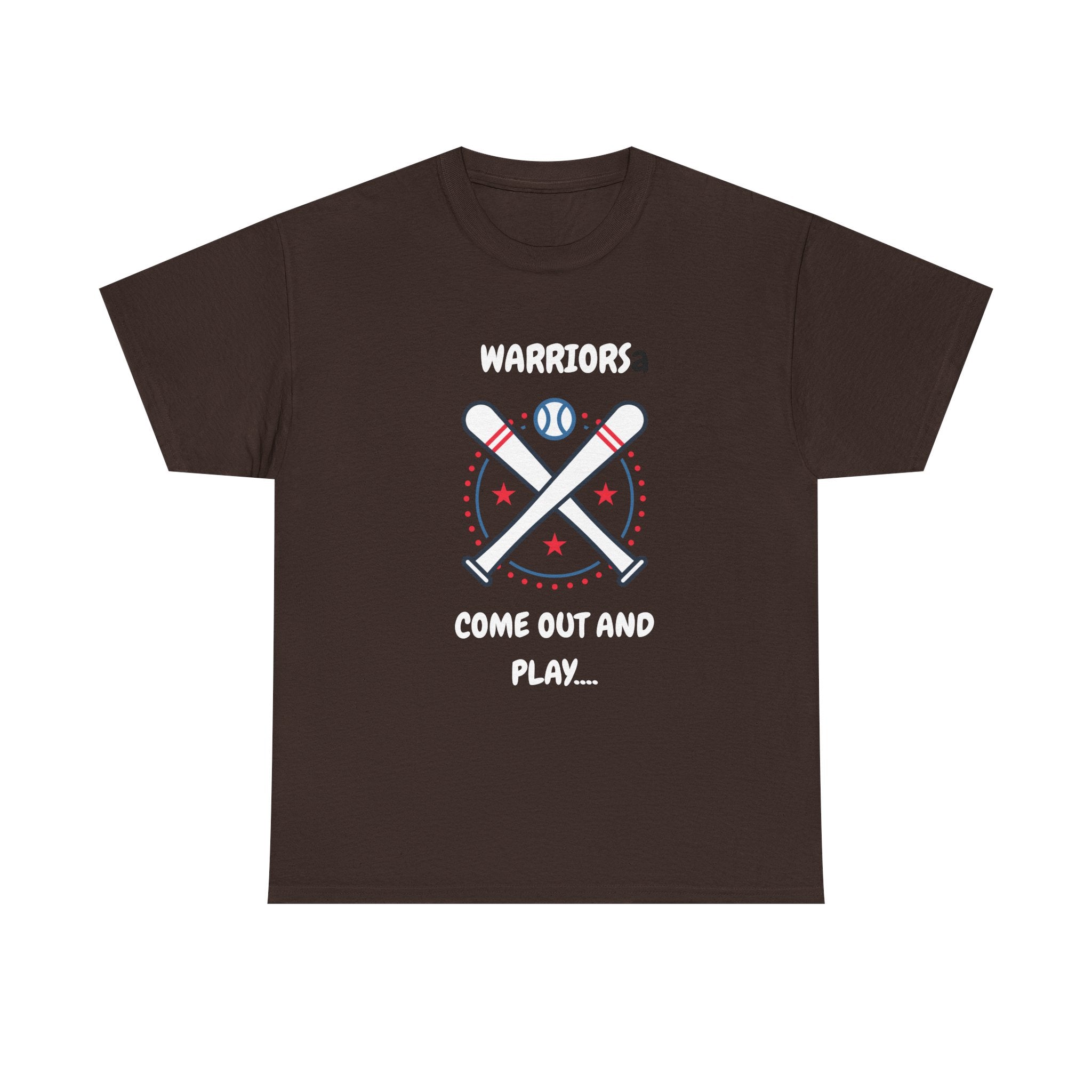 Warriors crossed baseball bats Come Out And Play T-Shirt | Baseball Team Tee