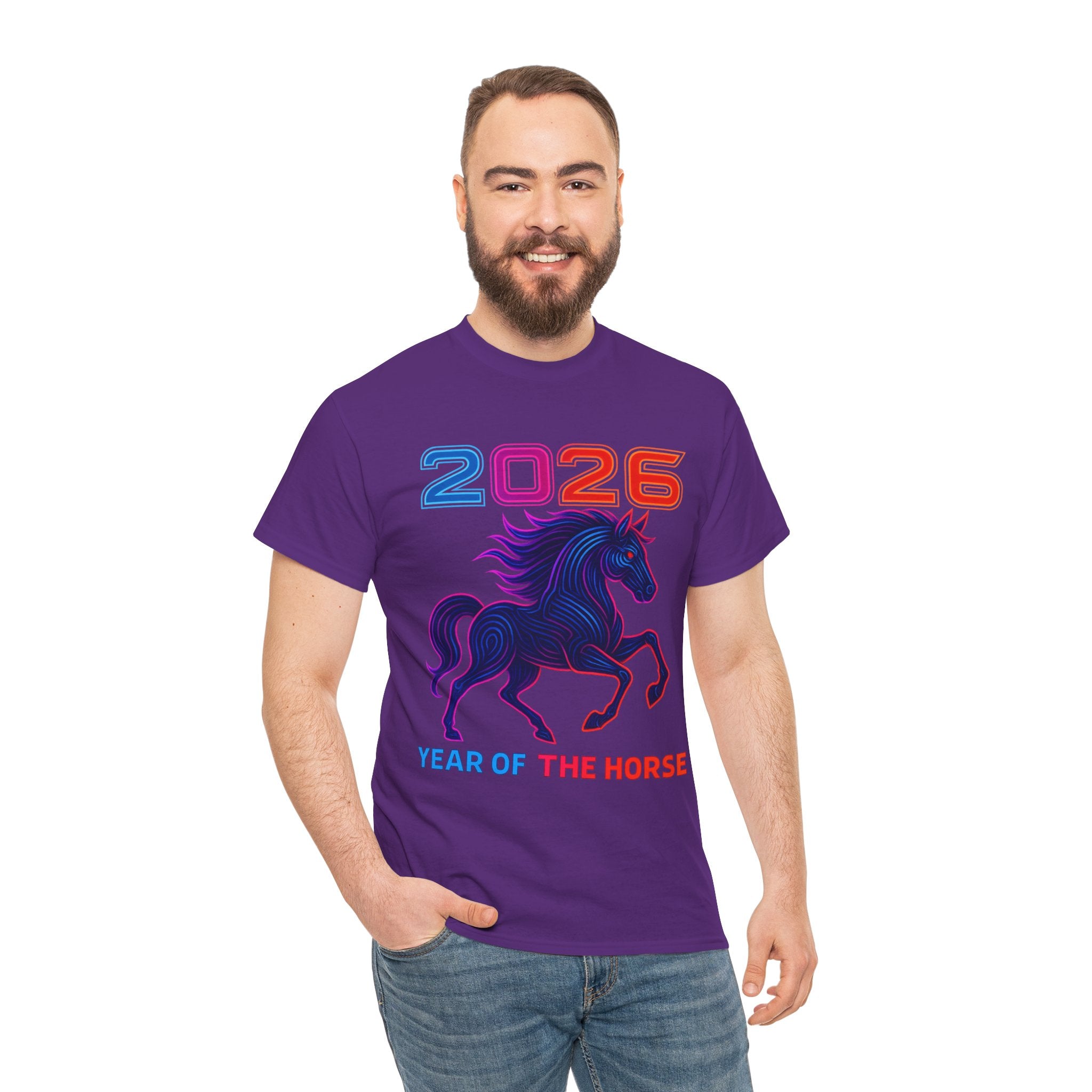 2026 Year of the Horse T-Shirt | Neon Stallion Graphic Tee