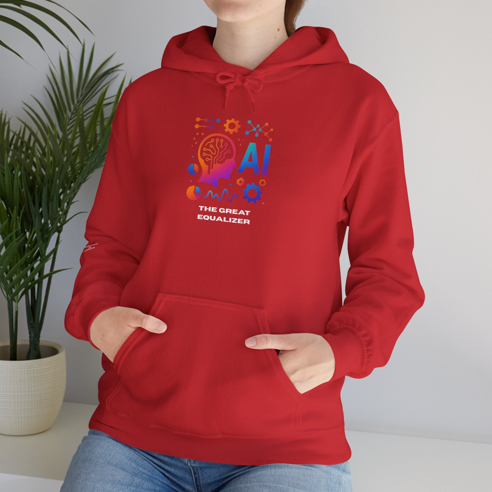 AI-Inspired Unisex Heavy Blend Hoodie, Cozy Sweatshirt