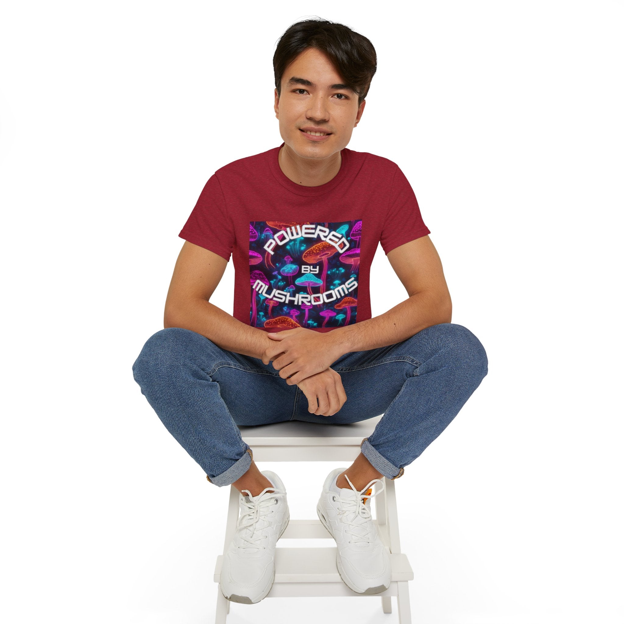 Powered by Mushrooms Funky Unisex Graphic Shirt