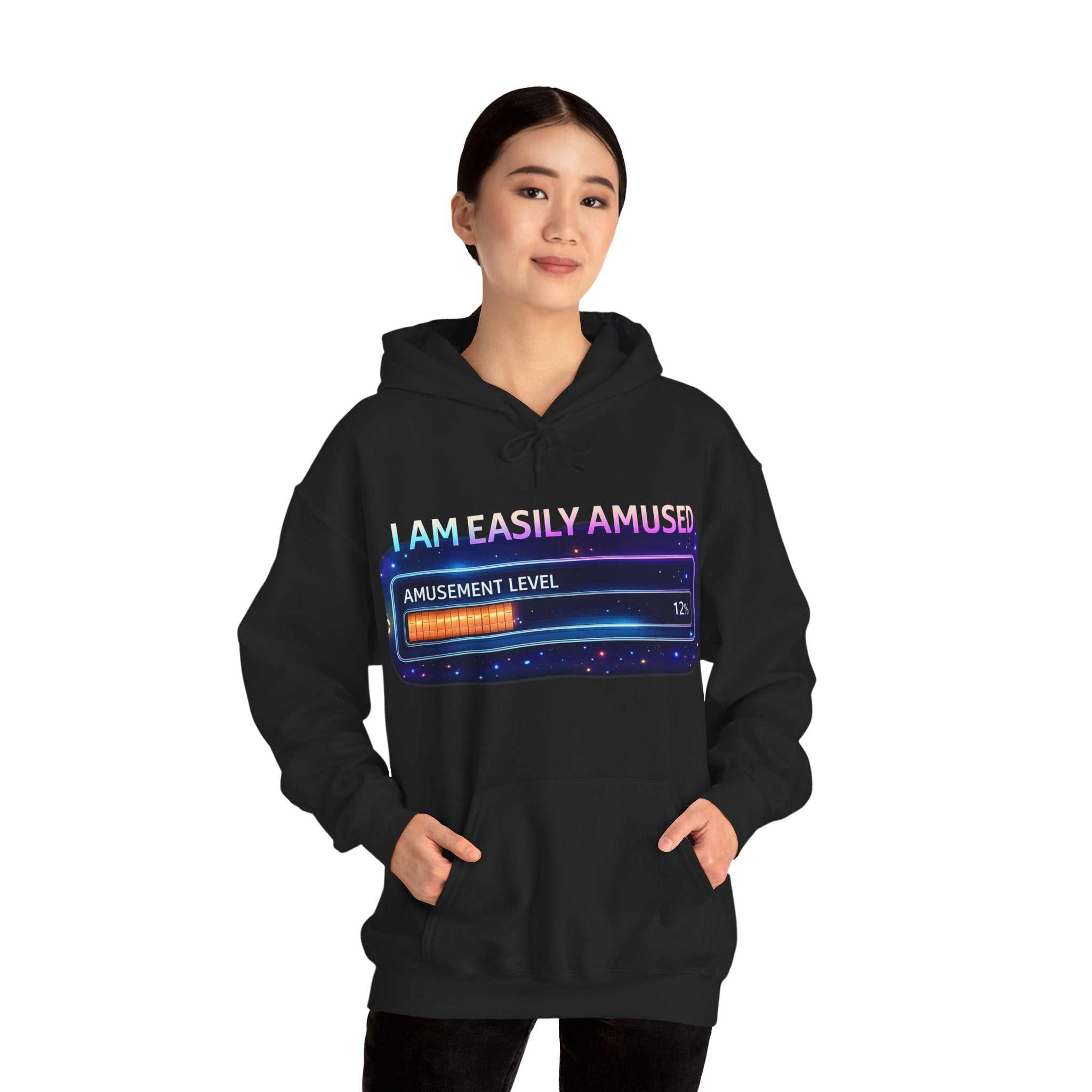 I Am Easily Amused Level Meter Hoodie | Funny Gamer Sweatshirt